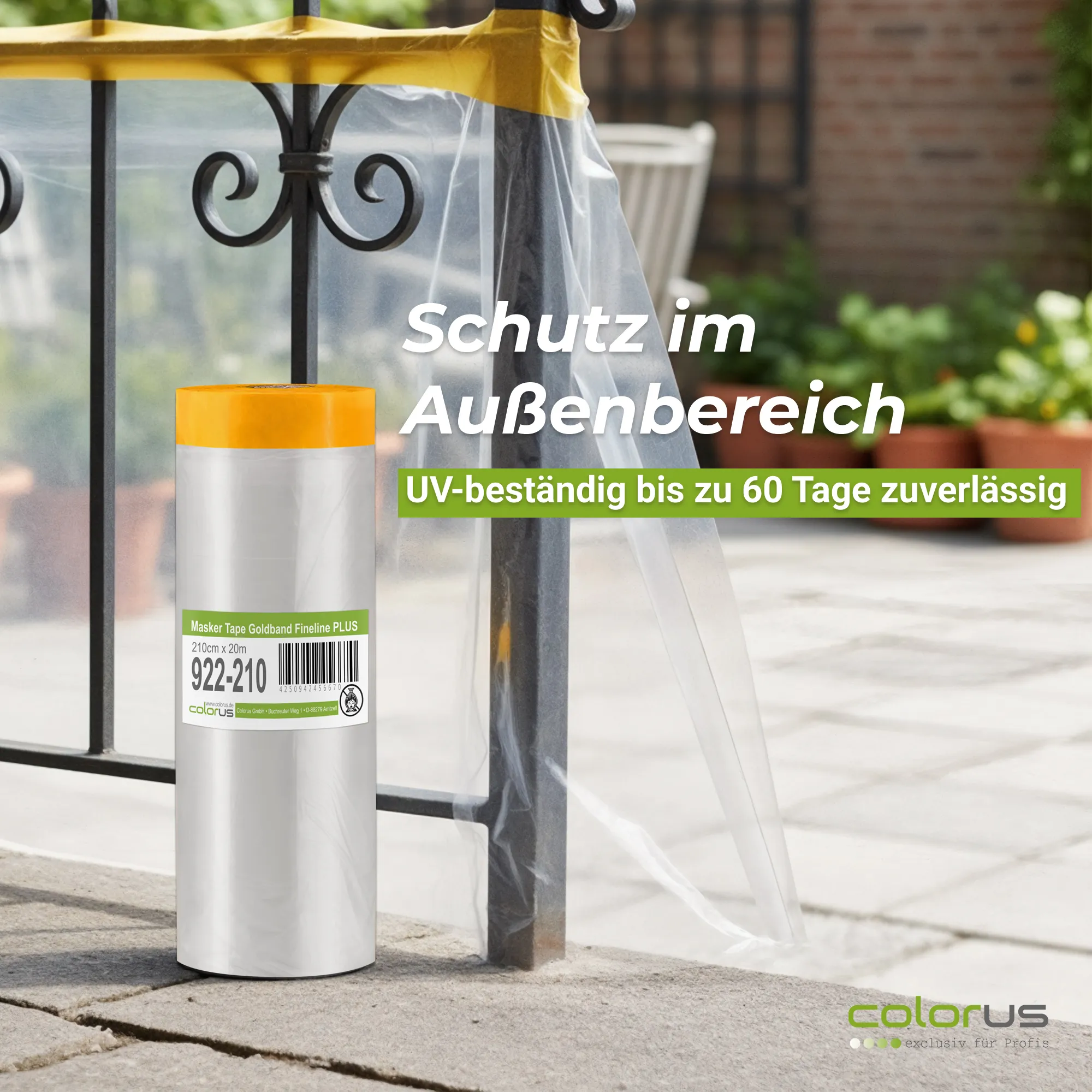 Colorus Premium Folien Masker Tape Goldband UV 60 210cm x 20m