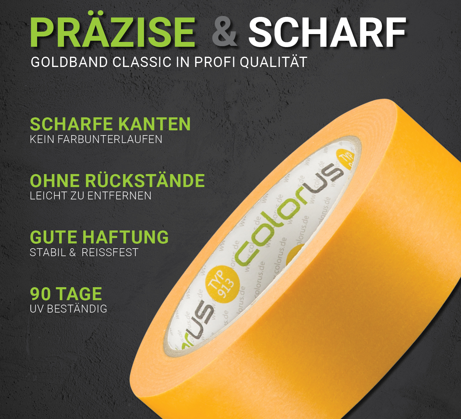 Colorus Profi Goldband Washi Tape UV 90 Klebeband 50m x 19mm