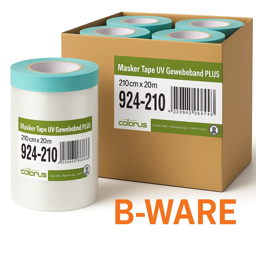 Aktion – 30× B-Ware Colorus Masker Tape PLUS UV Gewebe 210 cm × 20 m