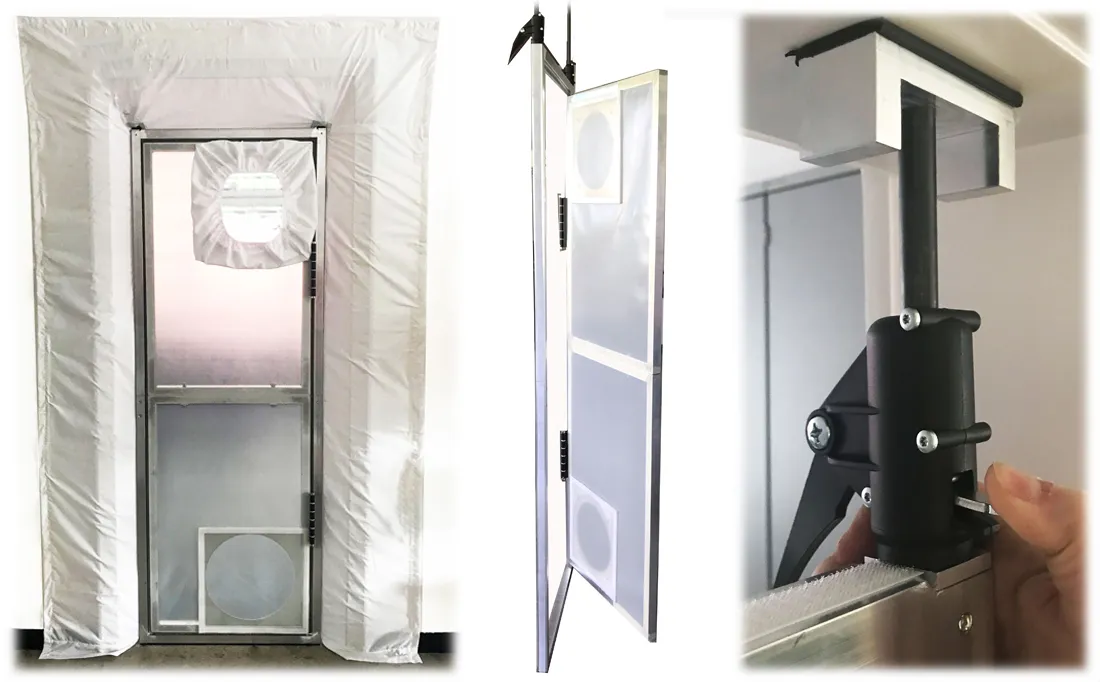 Alu Pendel Staub Schutztüre AUTO CLOSE für alle Standard Türen