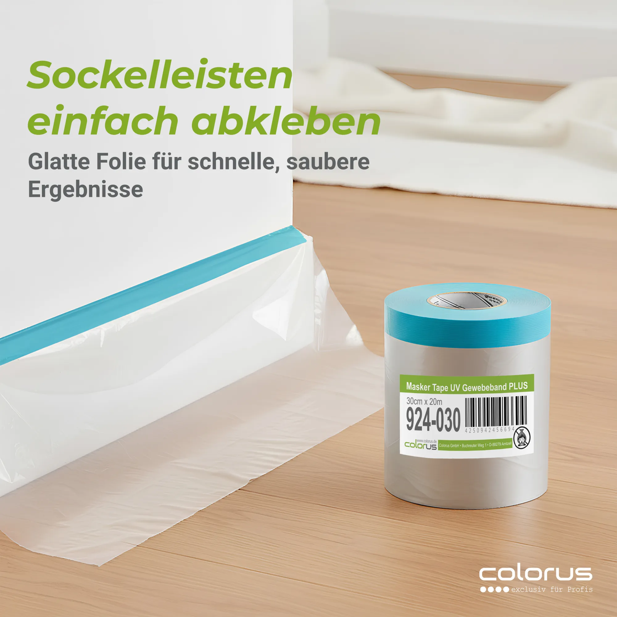 Colorus Premium Folien Masker Tape Gewebe UV 21 30cm x 20m
