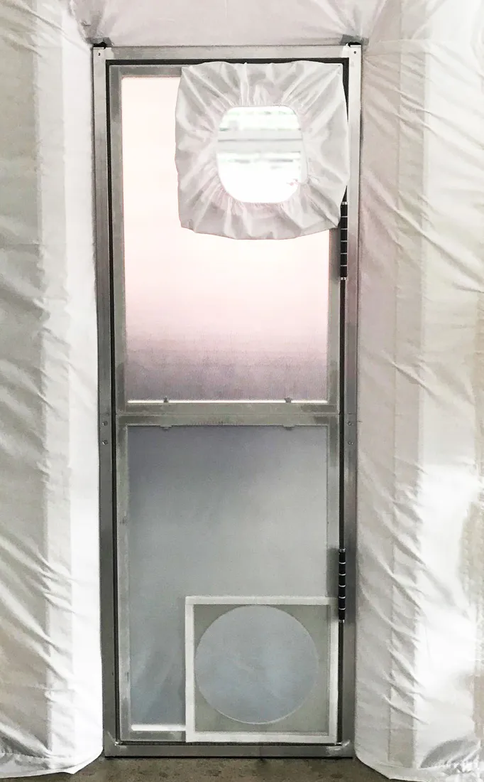 Alu Pendel Staub Schutztüre AUTO CLOSE für alle Standard Türen