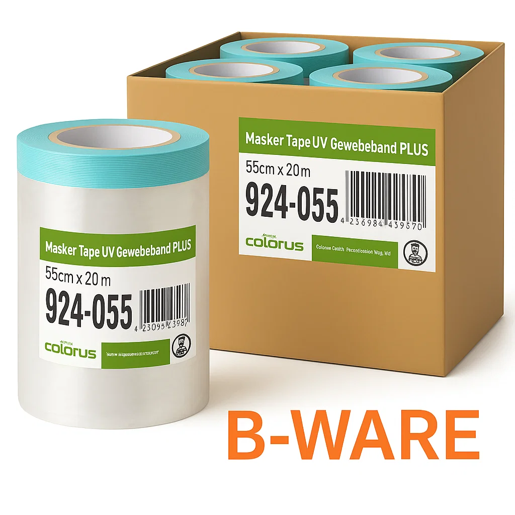 Aktion – 30× B-Ware Colorus Masker Tape PLUS UV Gewebe 55 cm × 20 m