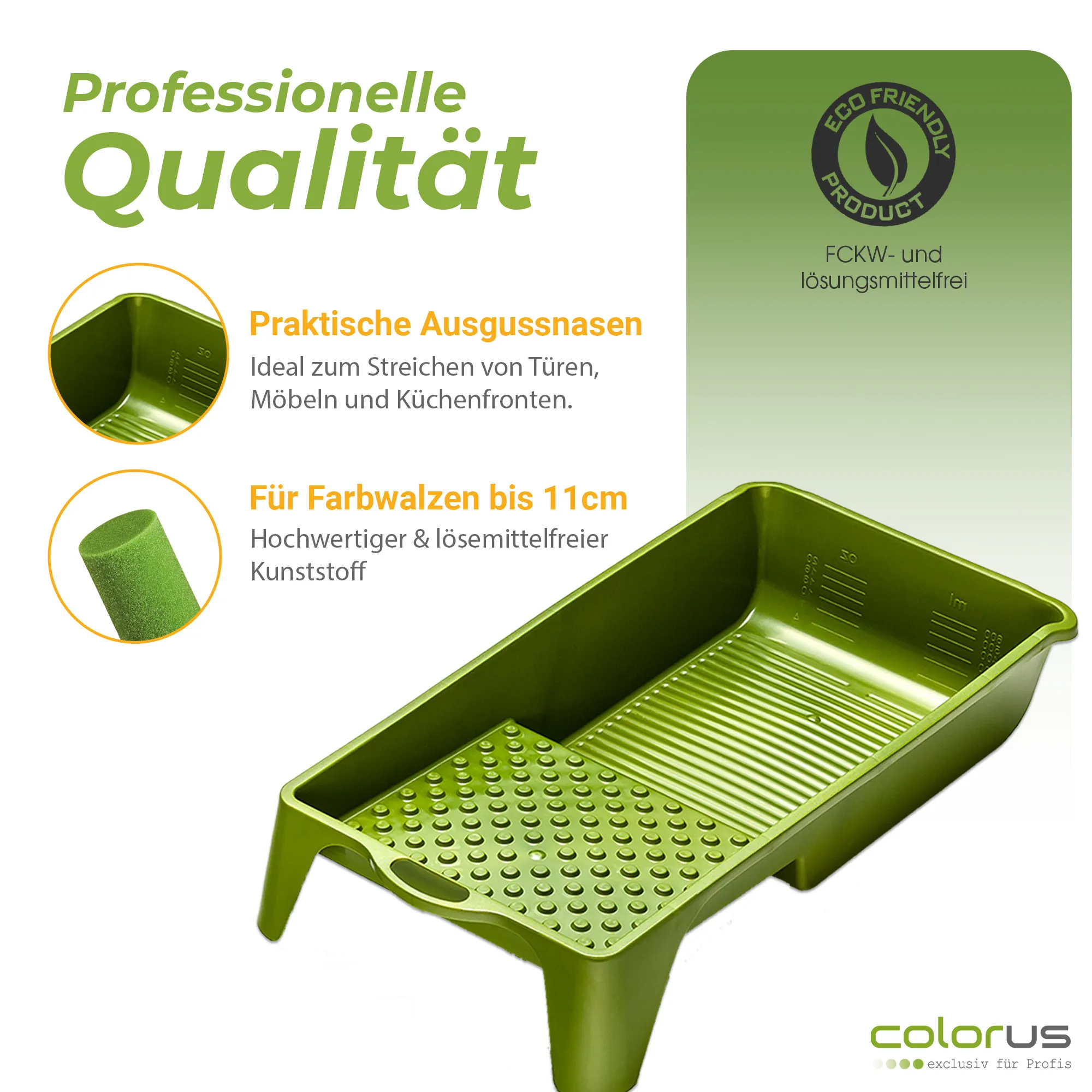 Colorus 10 x Farbwanne 15 x 32 cm | Lackschale aus hochwertigem Kunstsoff | Lackierwanne 300ml | Farbschale Lackwanne für Farbwalzen bis 11cm