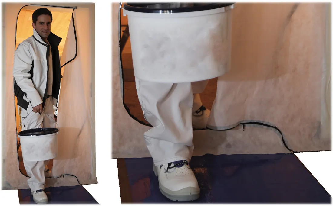 Colorus DUO Staubschutztüre PLUS Spinnvlies mit C Reißverschluss bodentiefe Öffnung atmungsaktiv