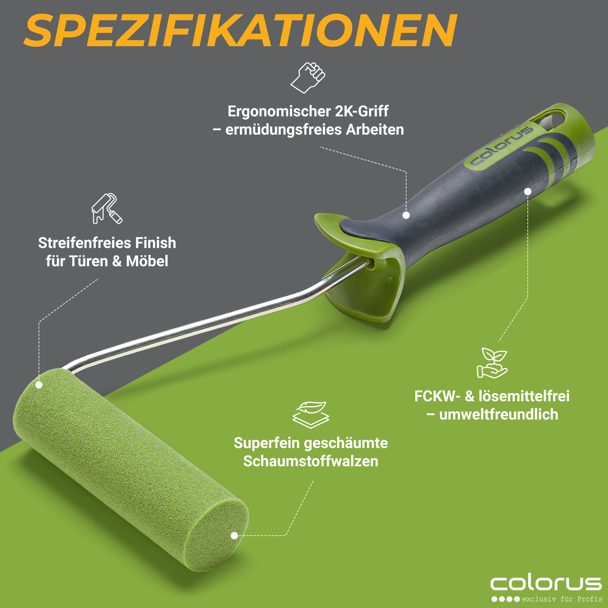 10 x Premium Lackierwalzen superfein 11cm gerade mit Bügel