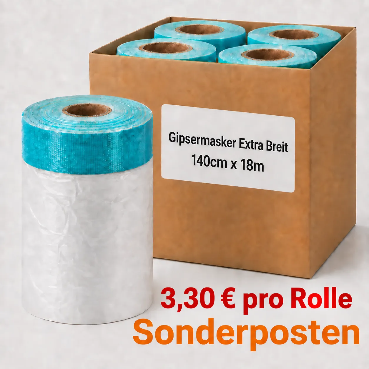 Kartonangebot 20 Rollen Masker Tape Profi UV Gewebe extra stark 140cm x 18m
