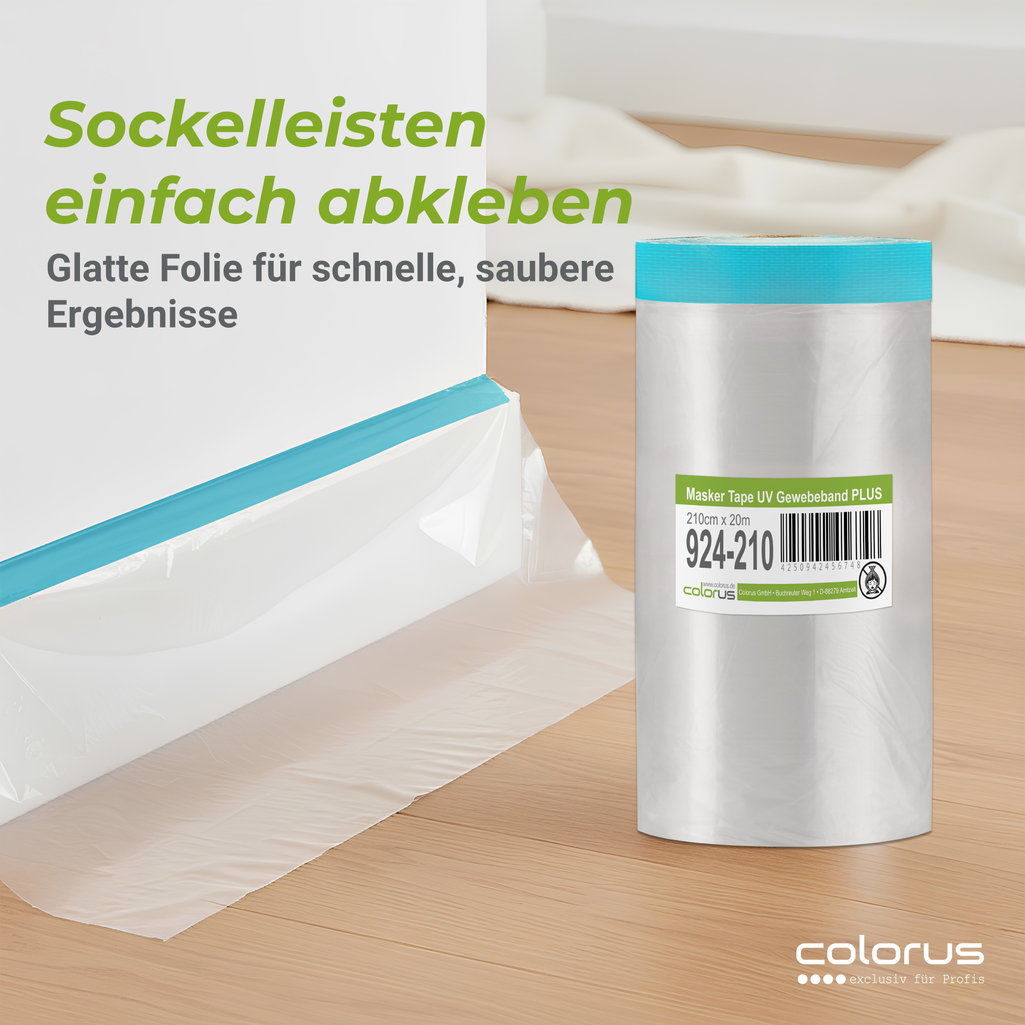 Colorus Premium Folien Masker Tape Gewebe UV 21 210cm x 20m