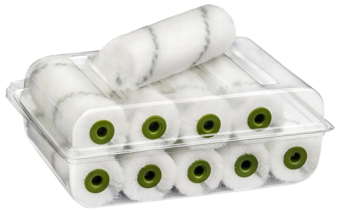 10er-Pack Colorus Premium Nylon Heizkörperroller (10 cm) – Eckenausrollend für Epoxid & Lacke (13 mm Flor)