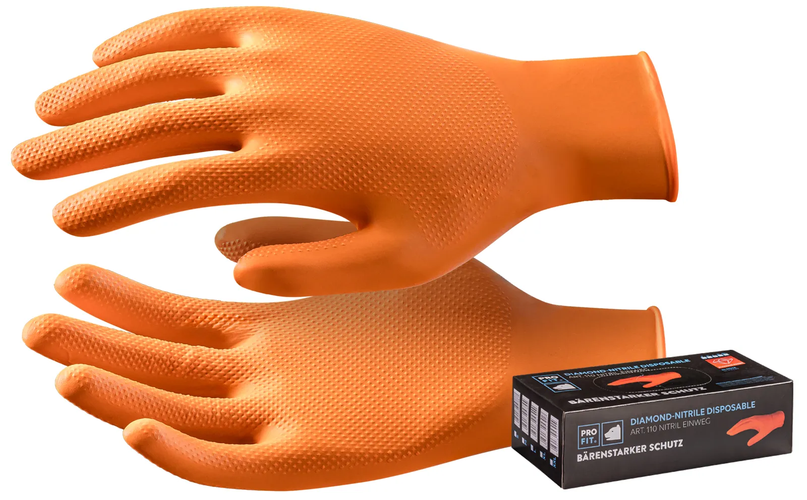 PRO FIT Diamant Nitril Einweghandschuhe genoppt ungepudert, 50 Stück pro Box XXL