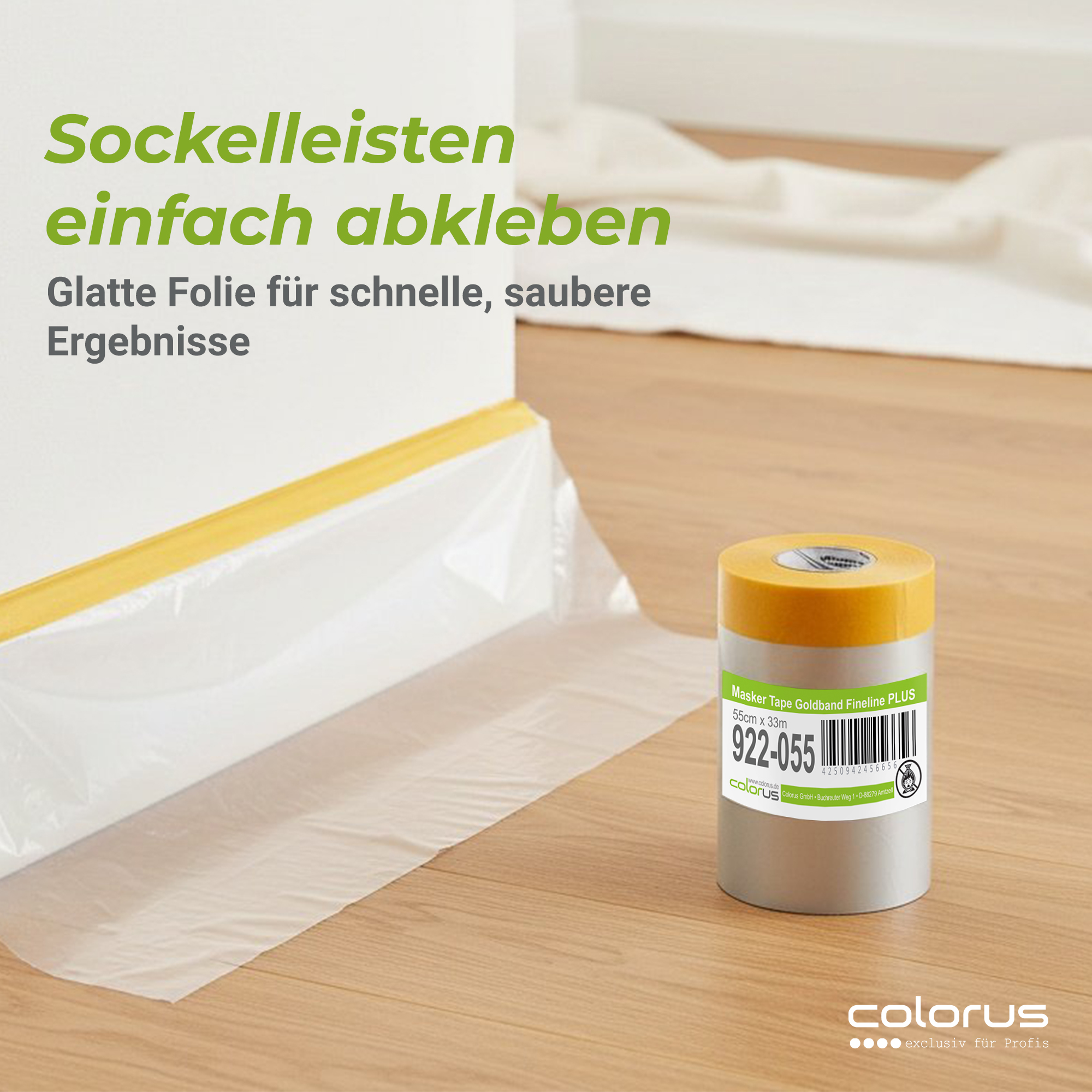 Colorus Premium Folien Masker Tape Goldband UV 60 55cm x 33m Colorus Premium Folien Masker Tape Goldband UV 60 55cm x 33m