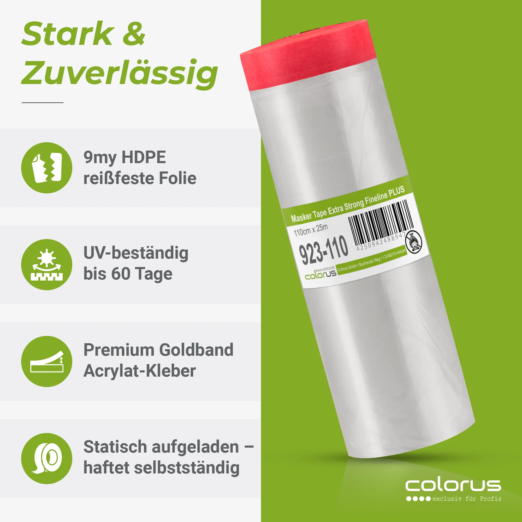 Colorus Premium Folien Masker Tape Extra Strong UV 120 110cm x 25m