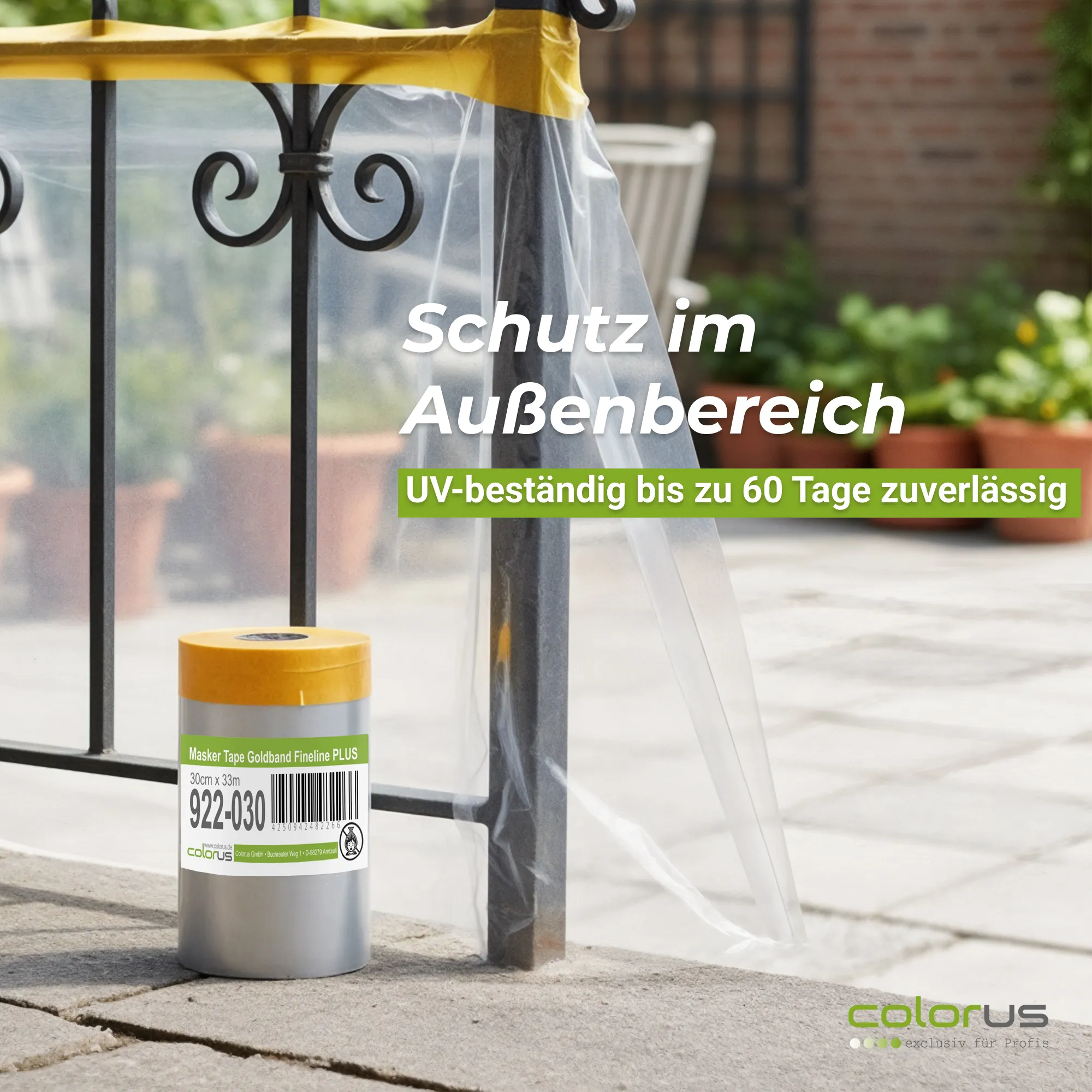 Colorus Premium Folien Masker Tape Goldband UV60 30cm x 33m