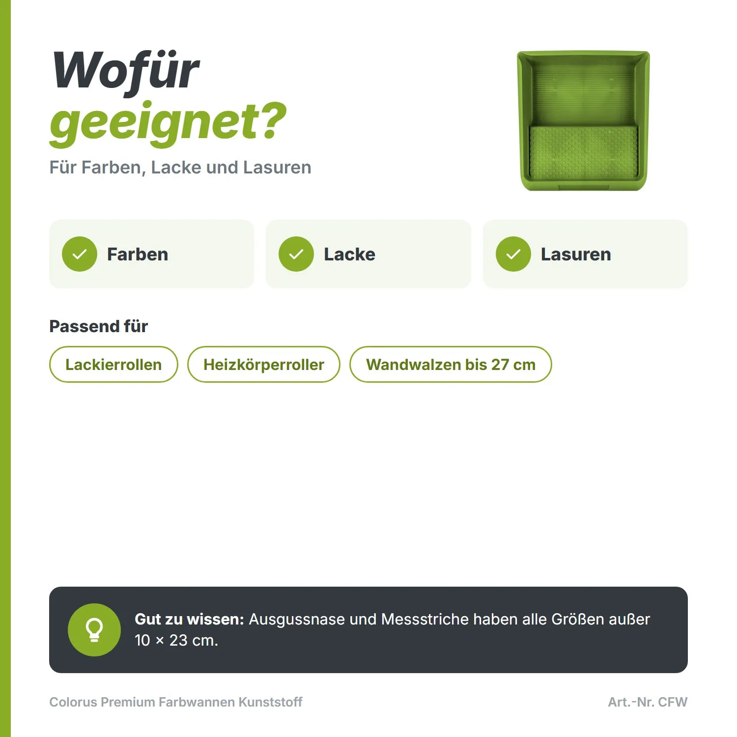 Colorus Premium Farbwannen Kunststoff 32 x 36cm