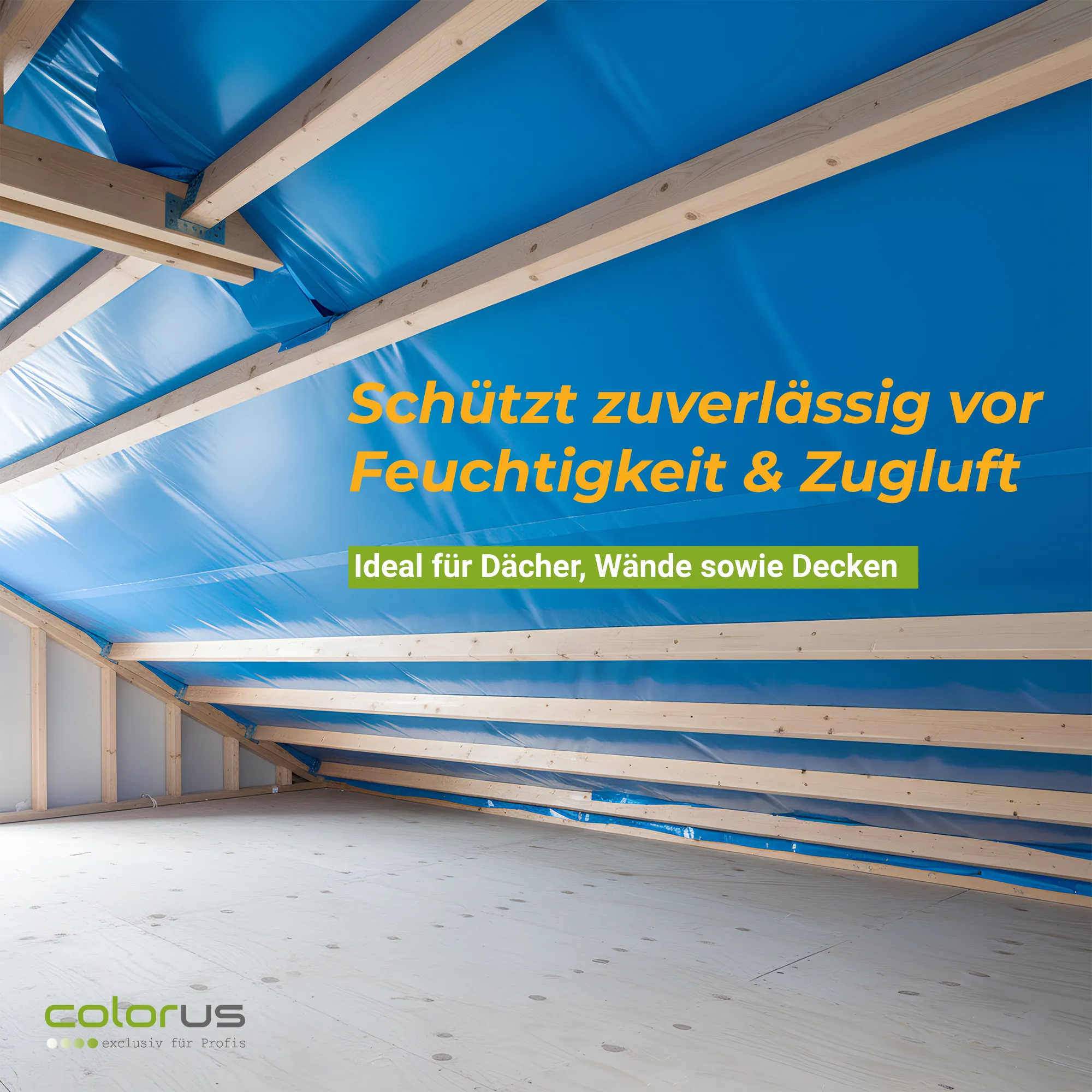 Colorus Premium Dampfbremsfolie 125µ Dachfolie 4 x 25m Brandklasse E