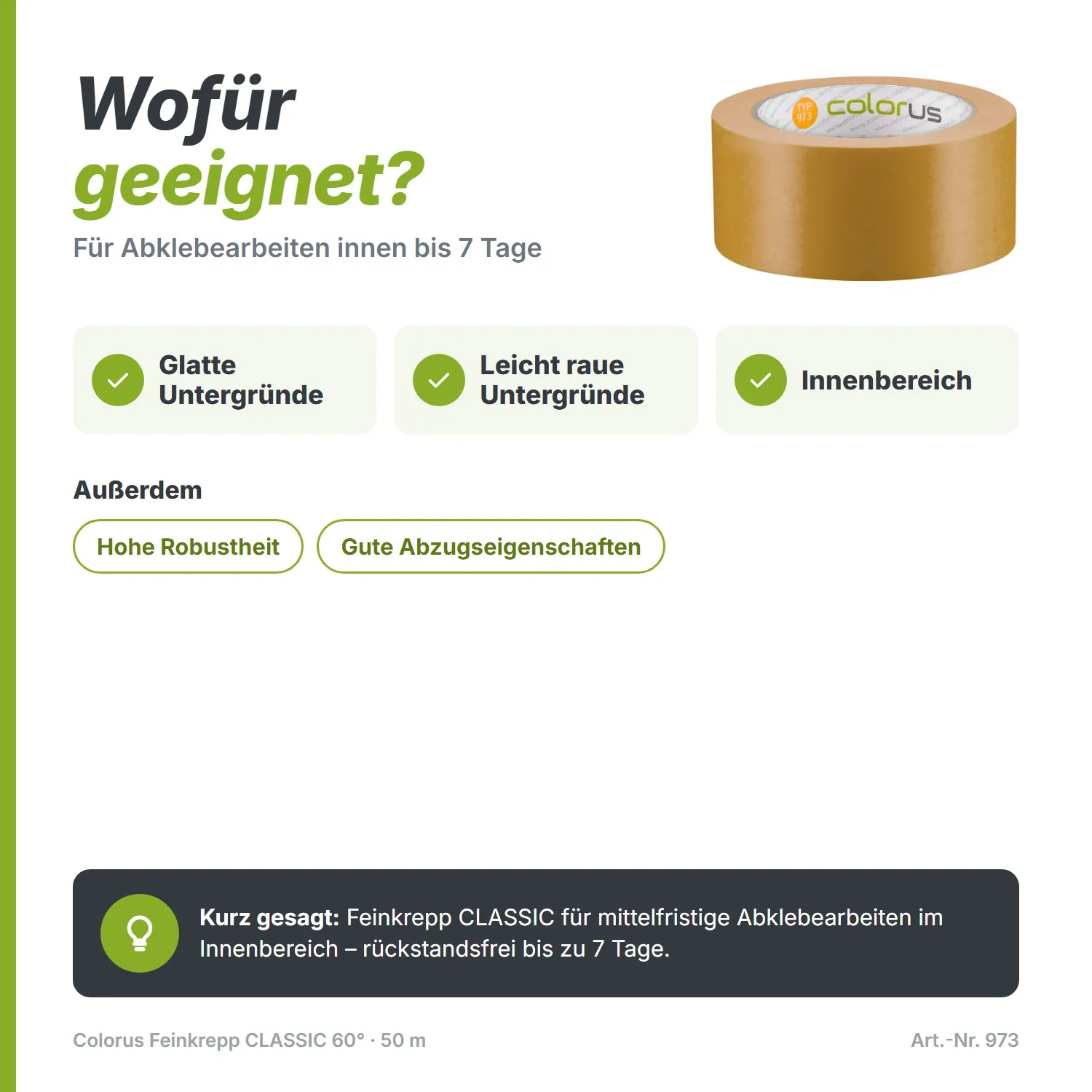 Profi Malerkrepp beige 60° Malerband 50m 24mm