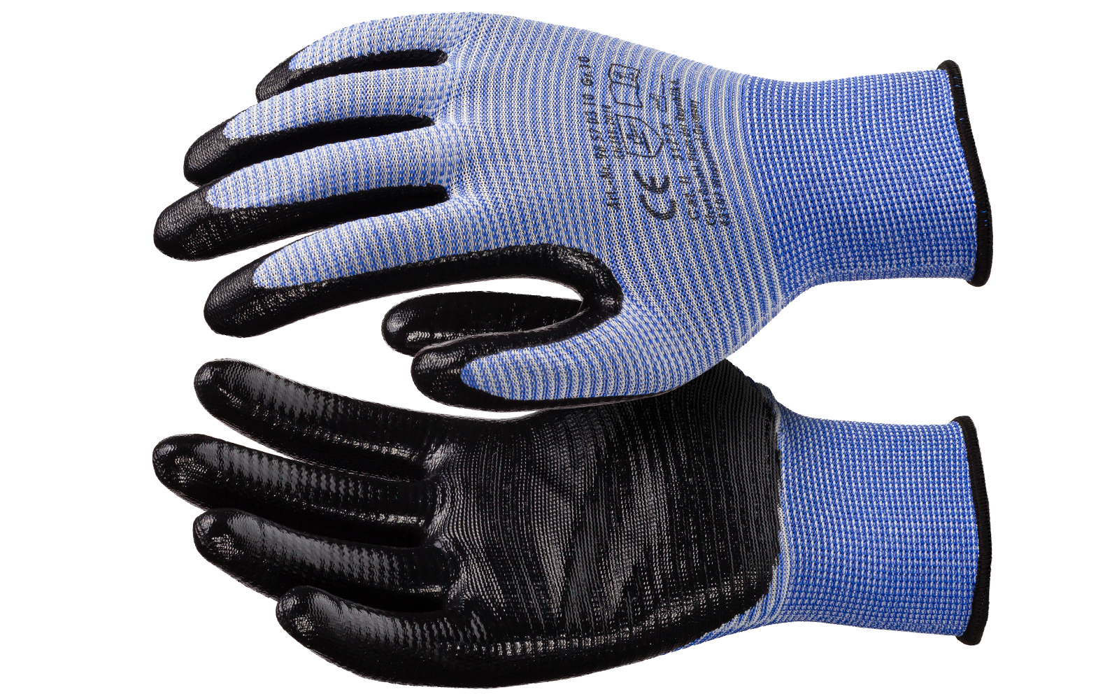 Premium Nitril Wasser Griff fein genoppt Handschuhe Gr. L (9)