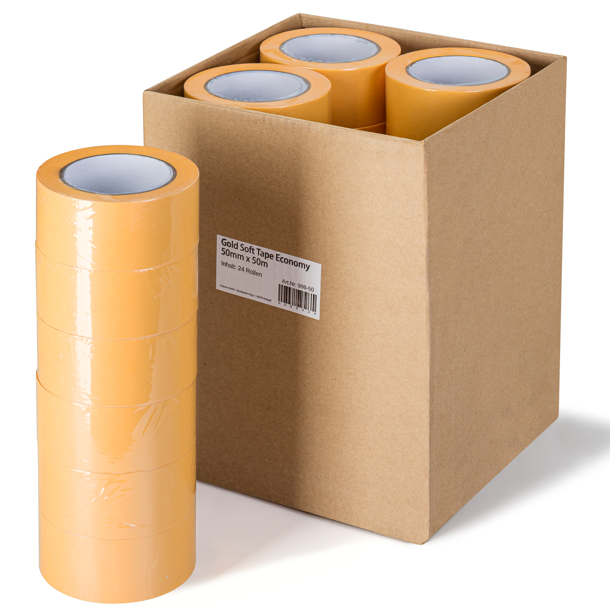 Karton 24 Rollen Goldband 50mm x 50m – Profi Malerkrepp für Innen & Außen