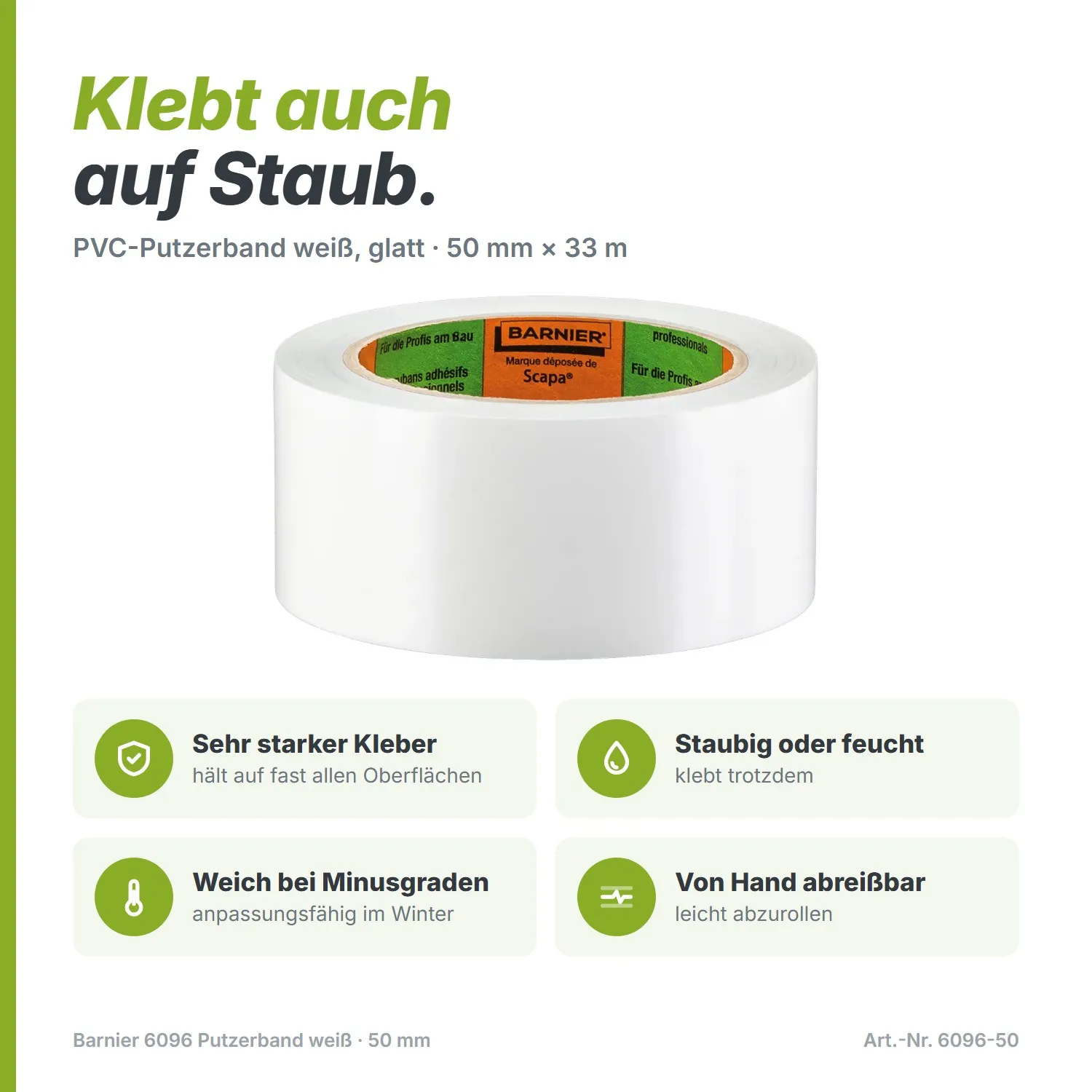 Barnier 6096 ruban universel blanc 50mm x 33m