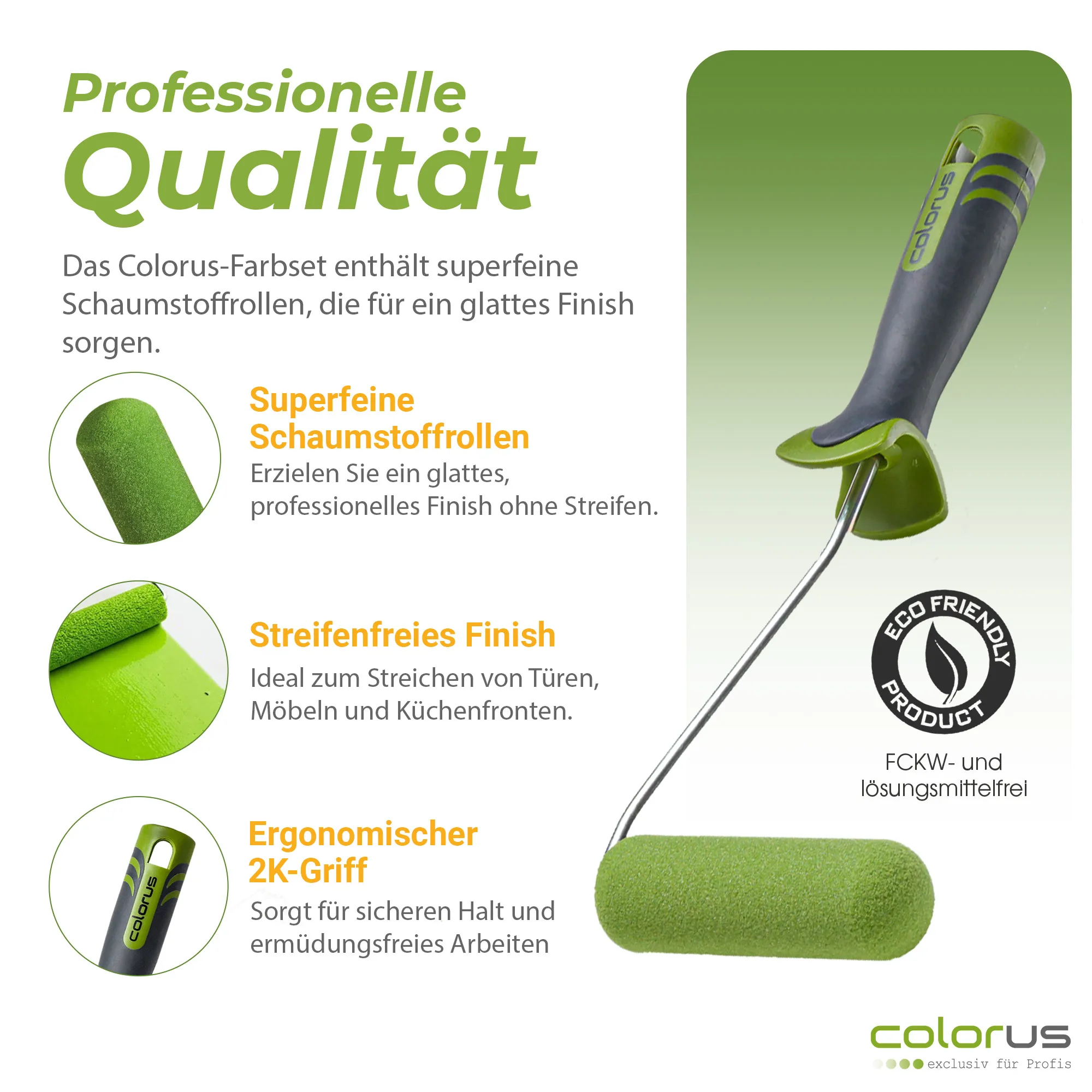 10 x Premium Lackierwalzen 11m superfein beidseitig rund, 2K Bügel