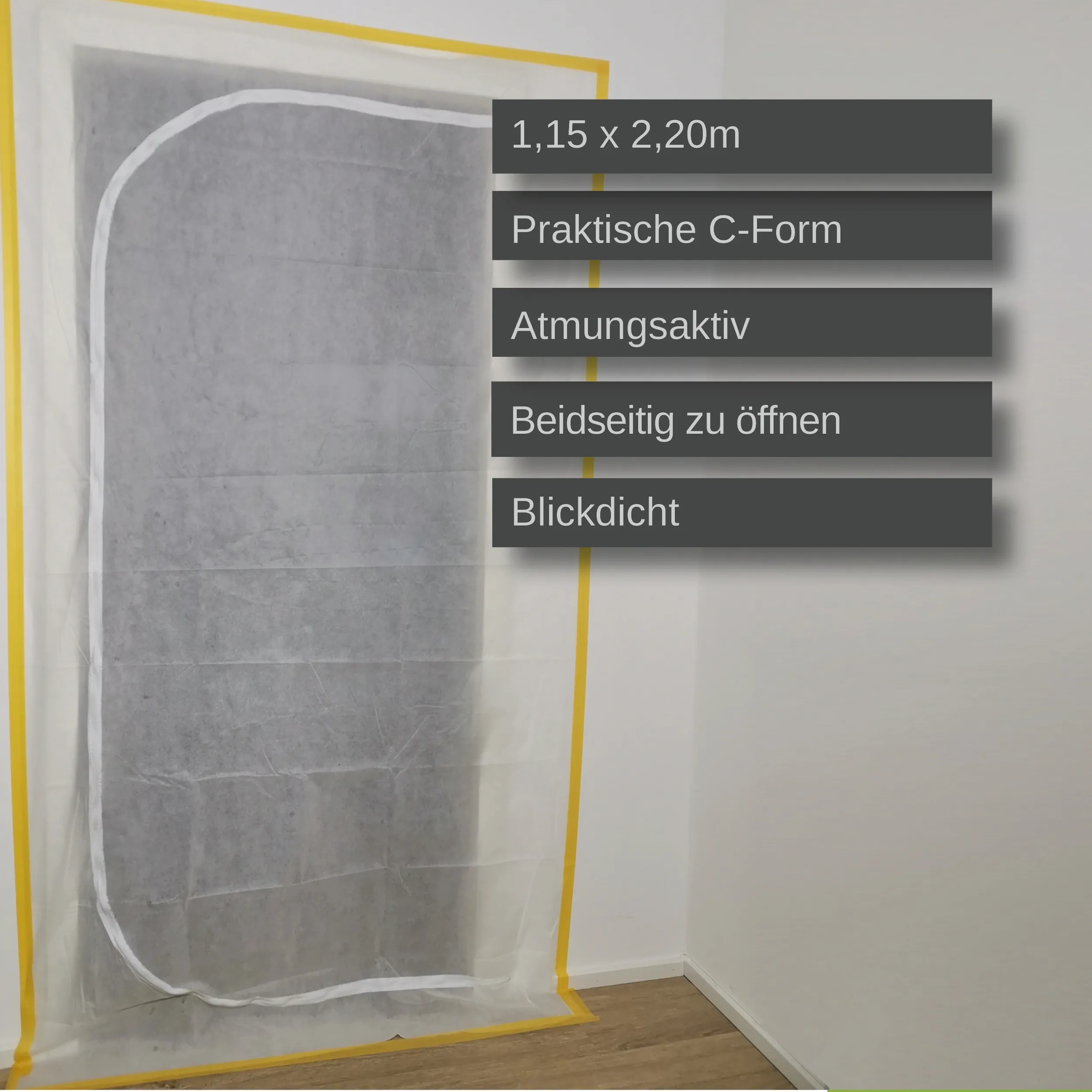 Porte anti-poussière en film non tissé avec fermeture éclair C