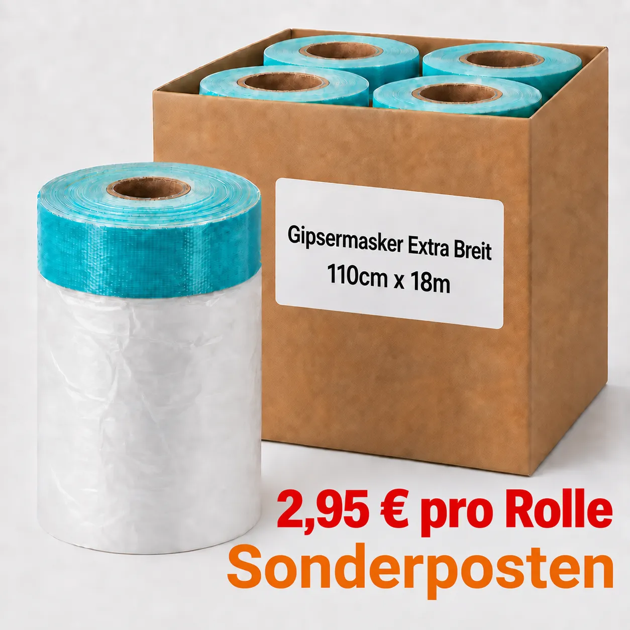 Kartonangebot 20 Rollen Masker Tape Profi UV Gewebe extra stark 110cm x 18m