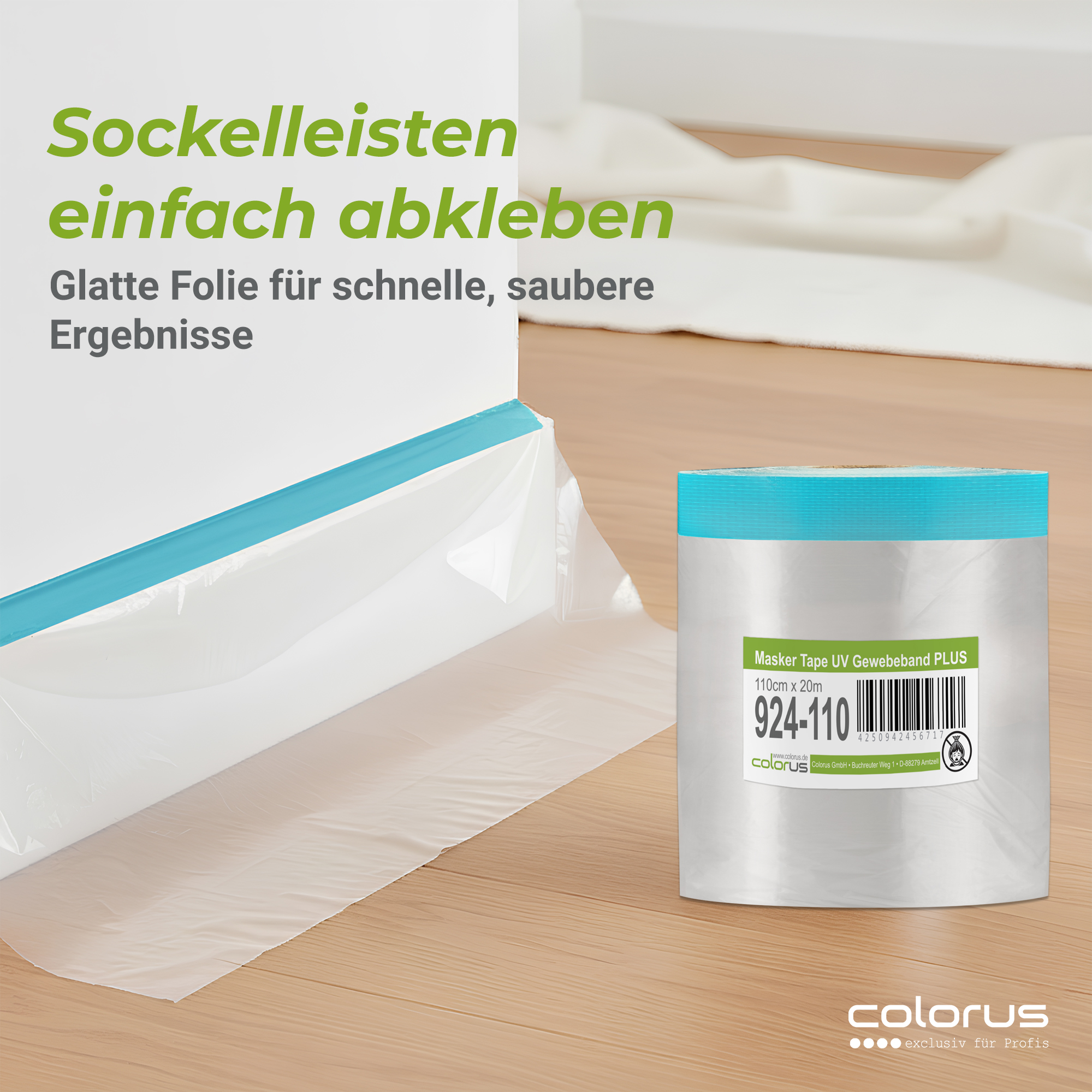 Colorus Premium Folien Masker Tape Gewebe UV 21 110cm x 20m