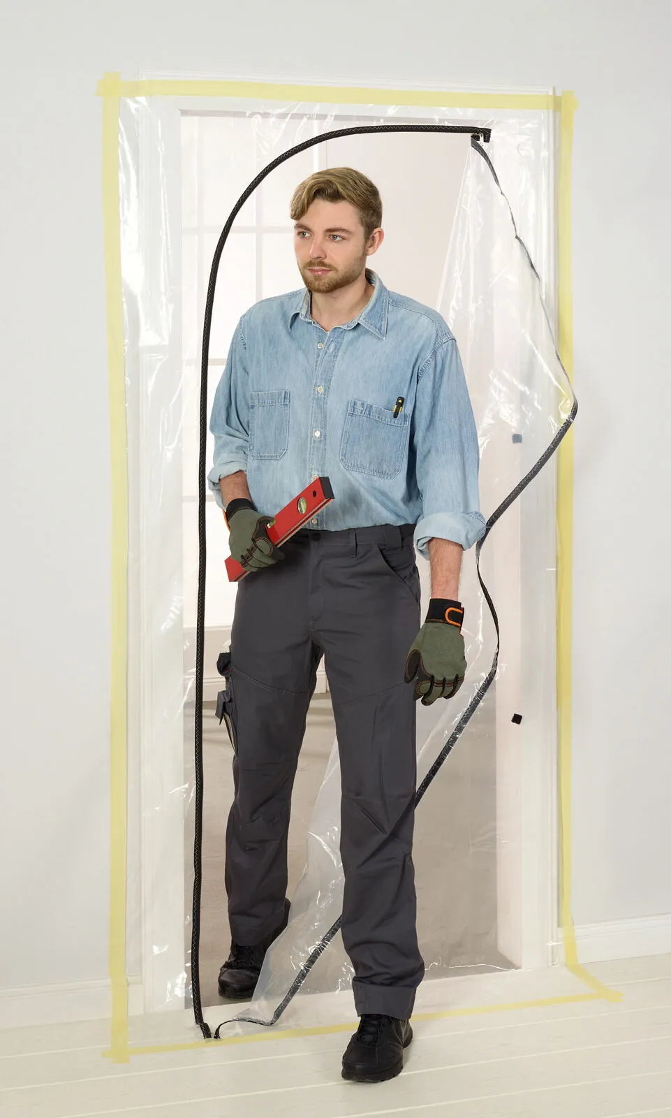 Profi LDPE Staubschutztüre mit Reißverschluss 2,2 x 1,15m