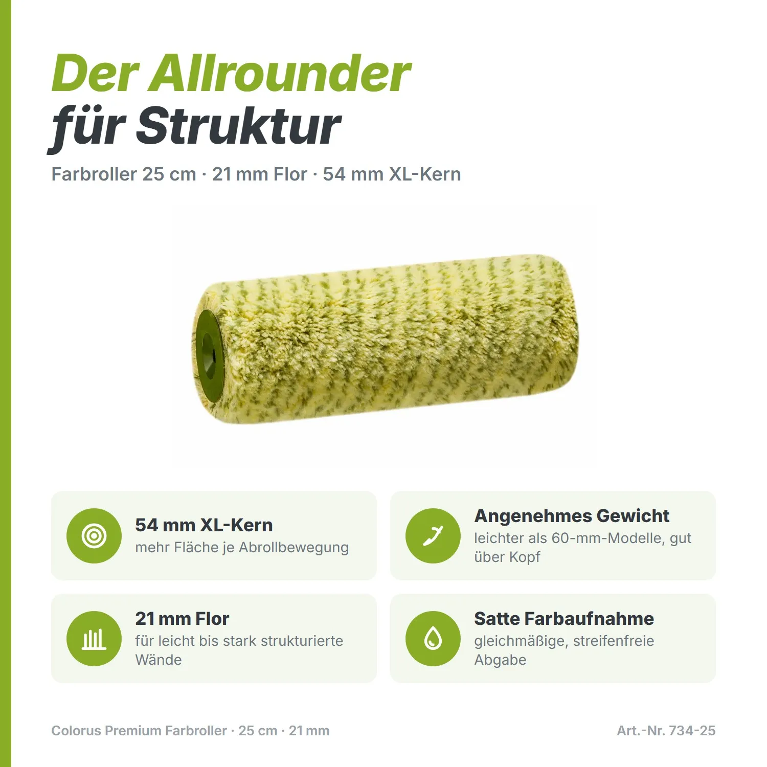 Colorus Top Streif PLUS KØ54 XL Rouleau de peintre 21mm poils 25cm
