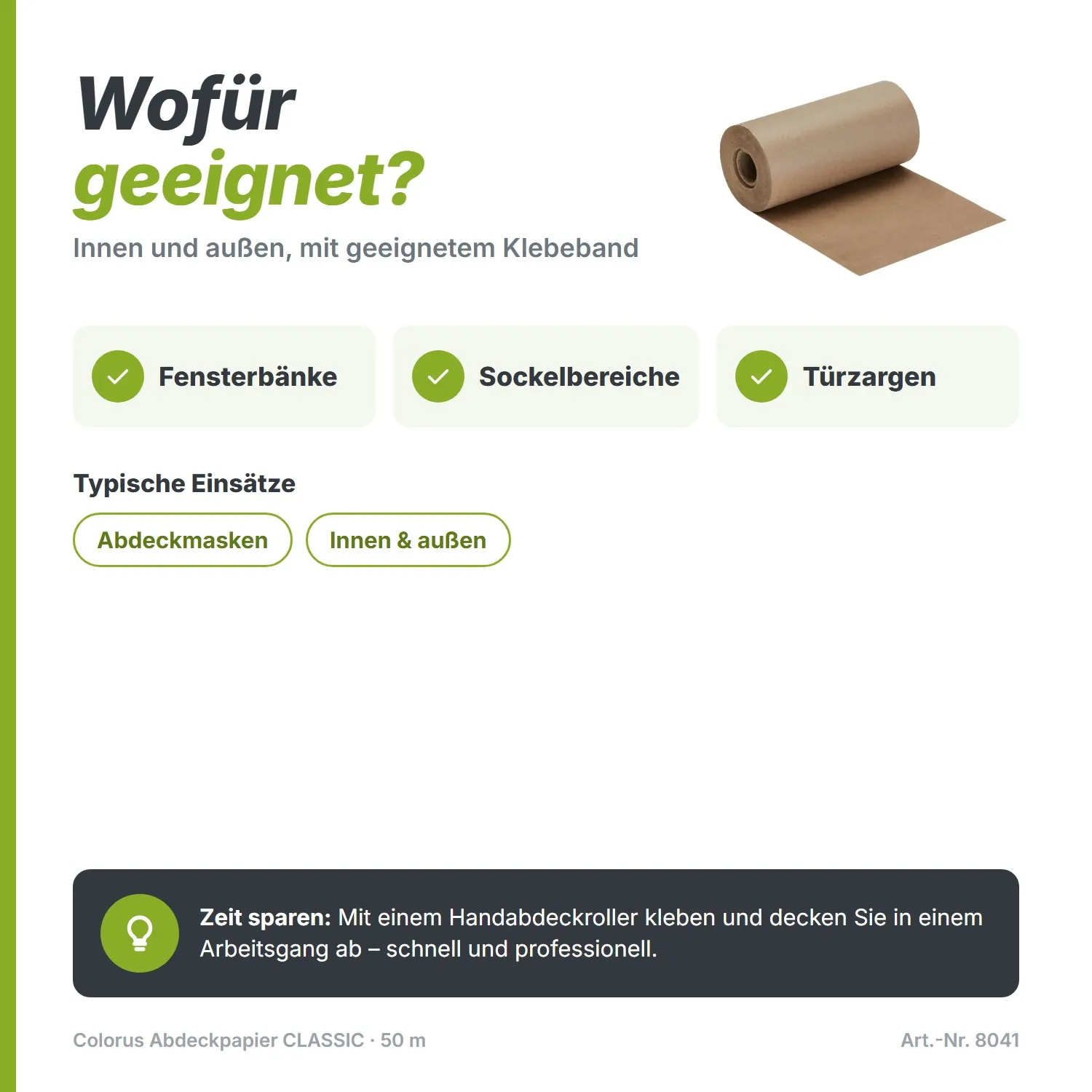 Colorus Abdeckpapier CLASSIC 50m 35g / m² glatt 300mm