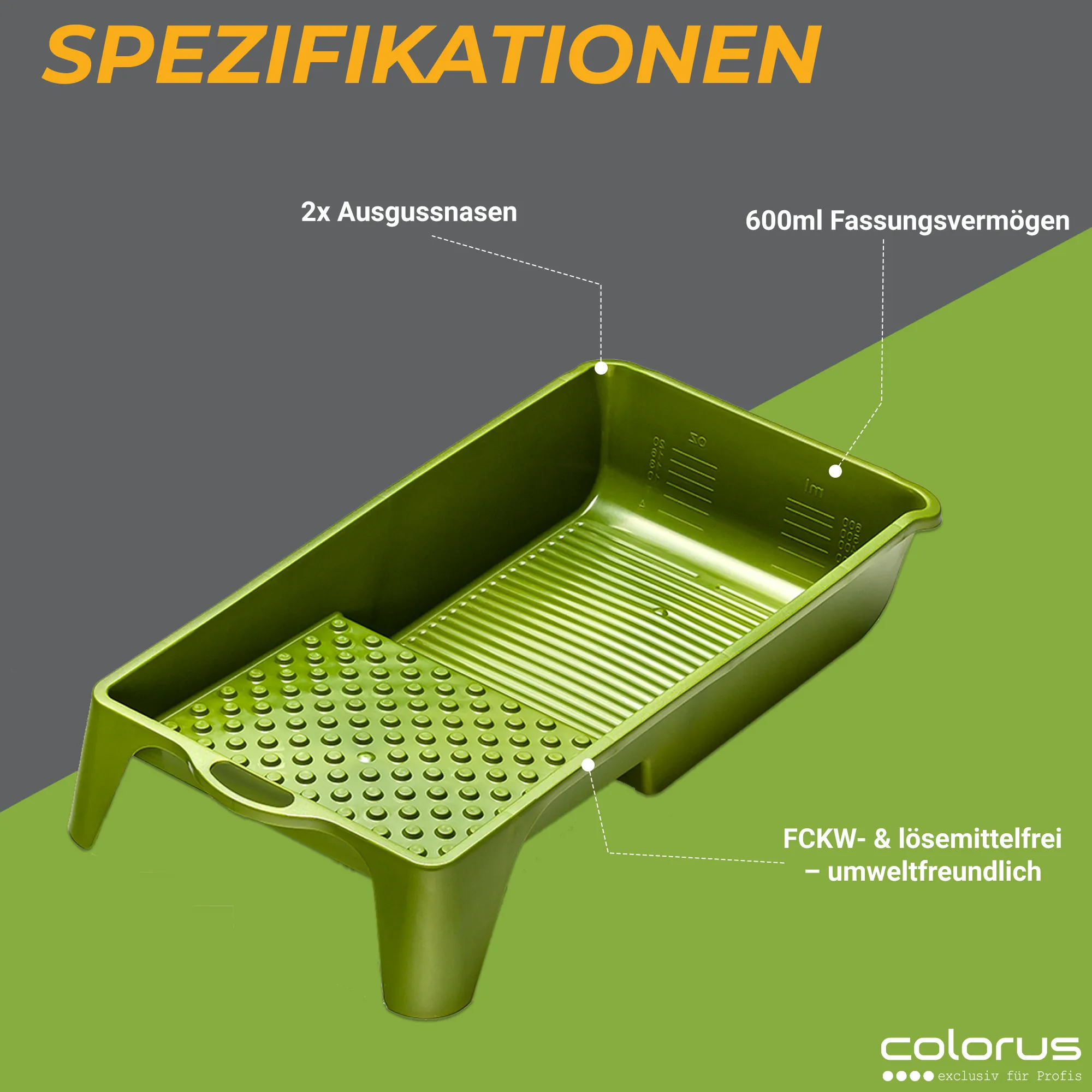 Colorus 10 x Farbwanne 15 x 32 cm | Lackschale aus hochwertigem Kunstsoff | Lackierwanne 300ml | Farbschale Lackwanne für Farbwalzen bis 11cm