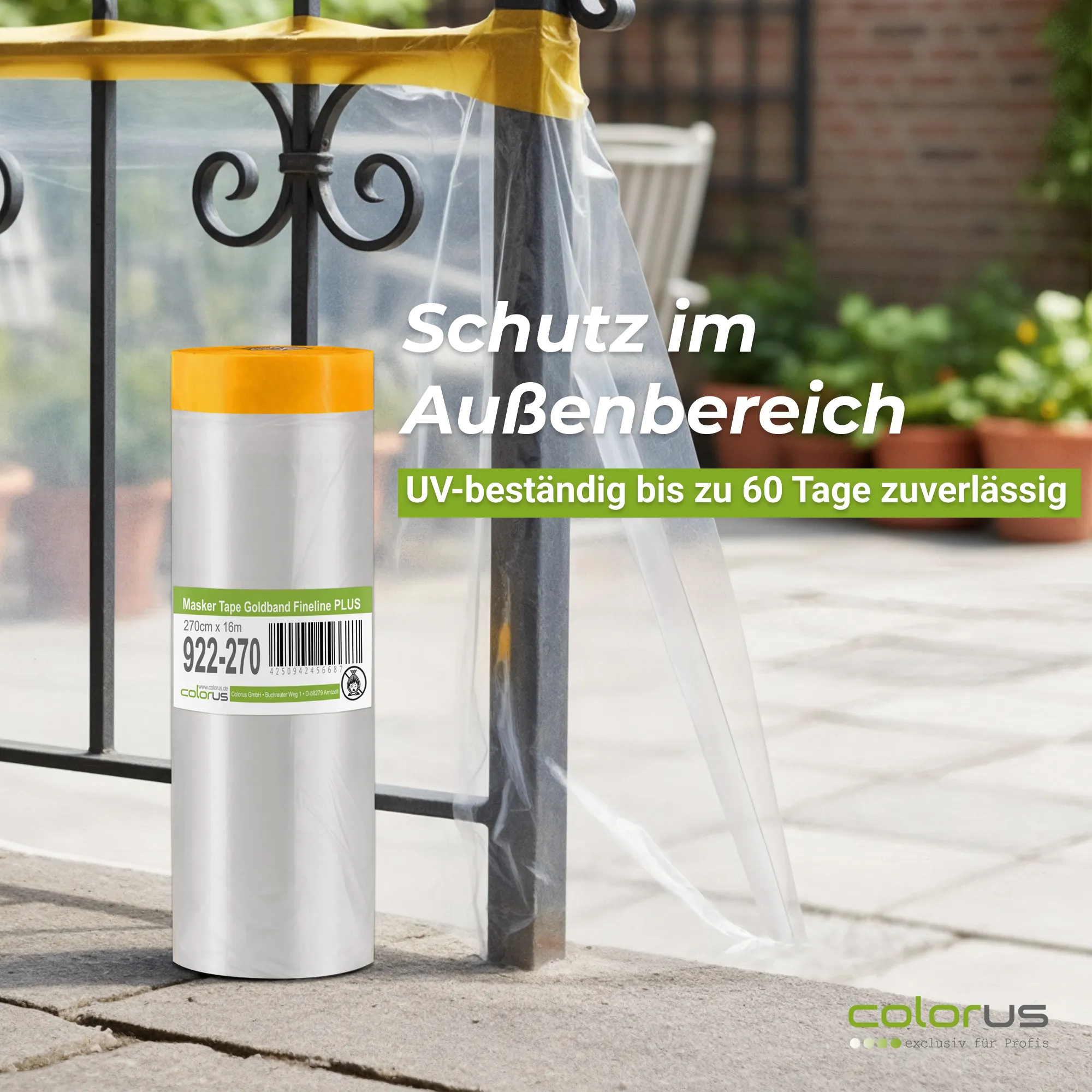 Colorus Premium Folien Masker Tape Goldband UV 60 270cm x 16m