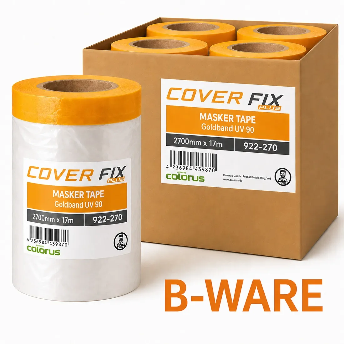 Aktion - 30x B-Ware Colorus Premium Folien Masker Tape Goldband UV 60 270cm x 17m 