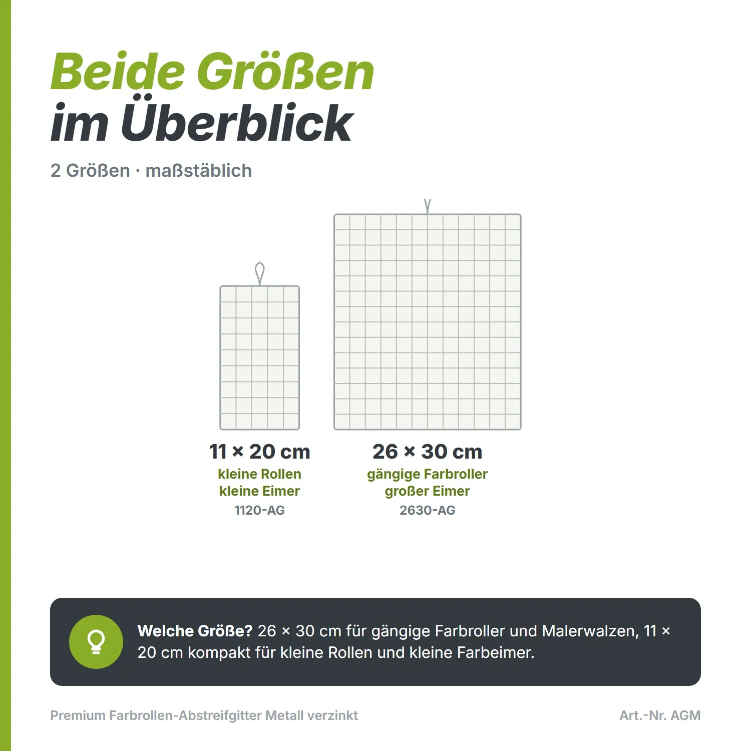 Premium Farbrollen Abstreifgitter Metall verzinkt 26 x 30cm