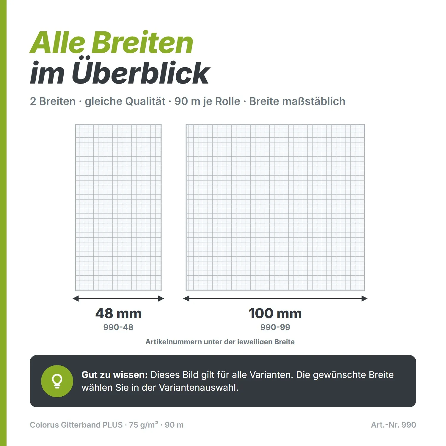 Premium Gitterband 75g/m² Glasfaser Gewebeband 90m x 100mm