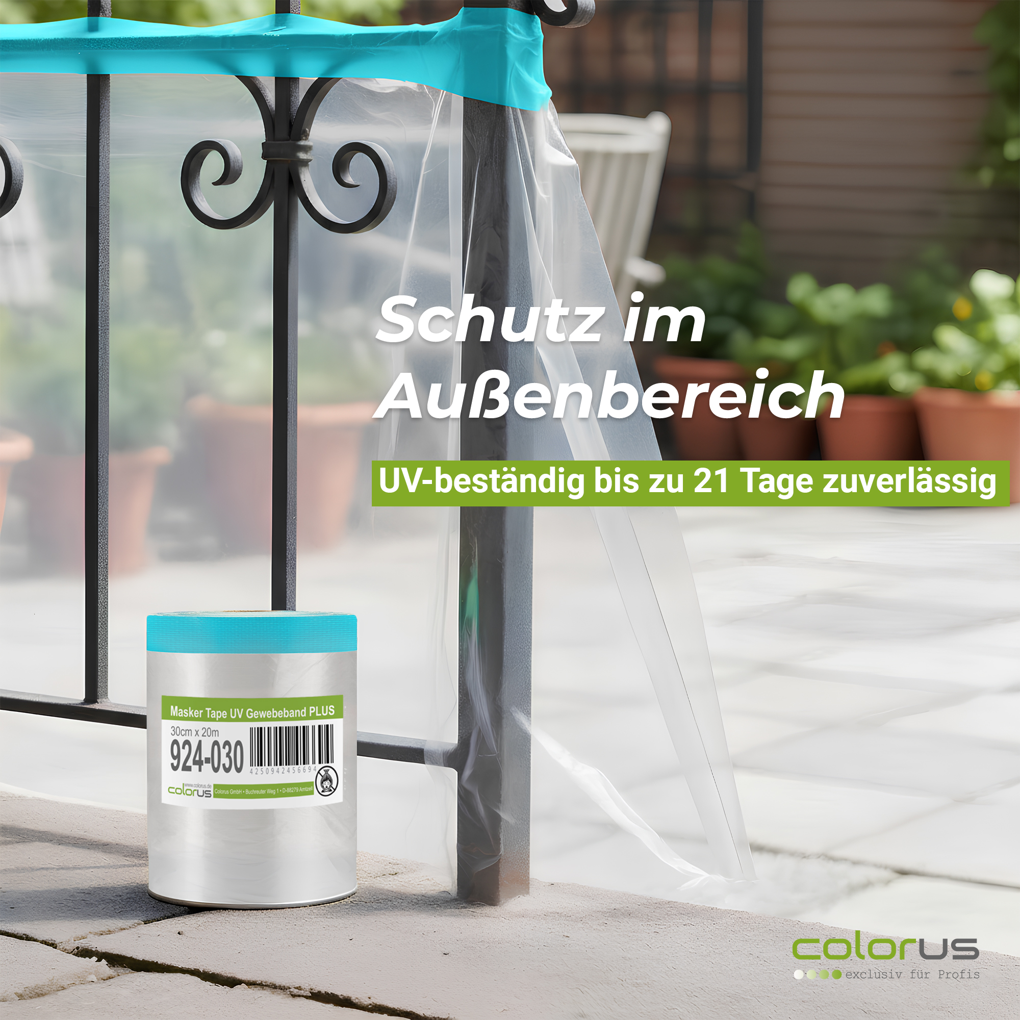 Colorus Premium Folien Masker Tape Gewebe UV 21 30cm x 20m