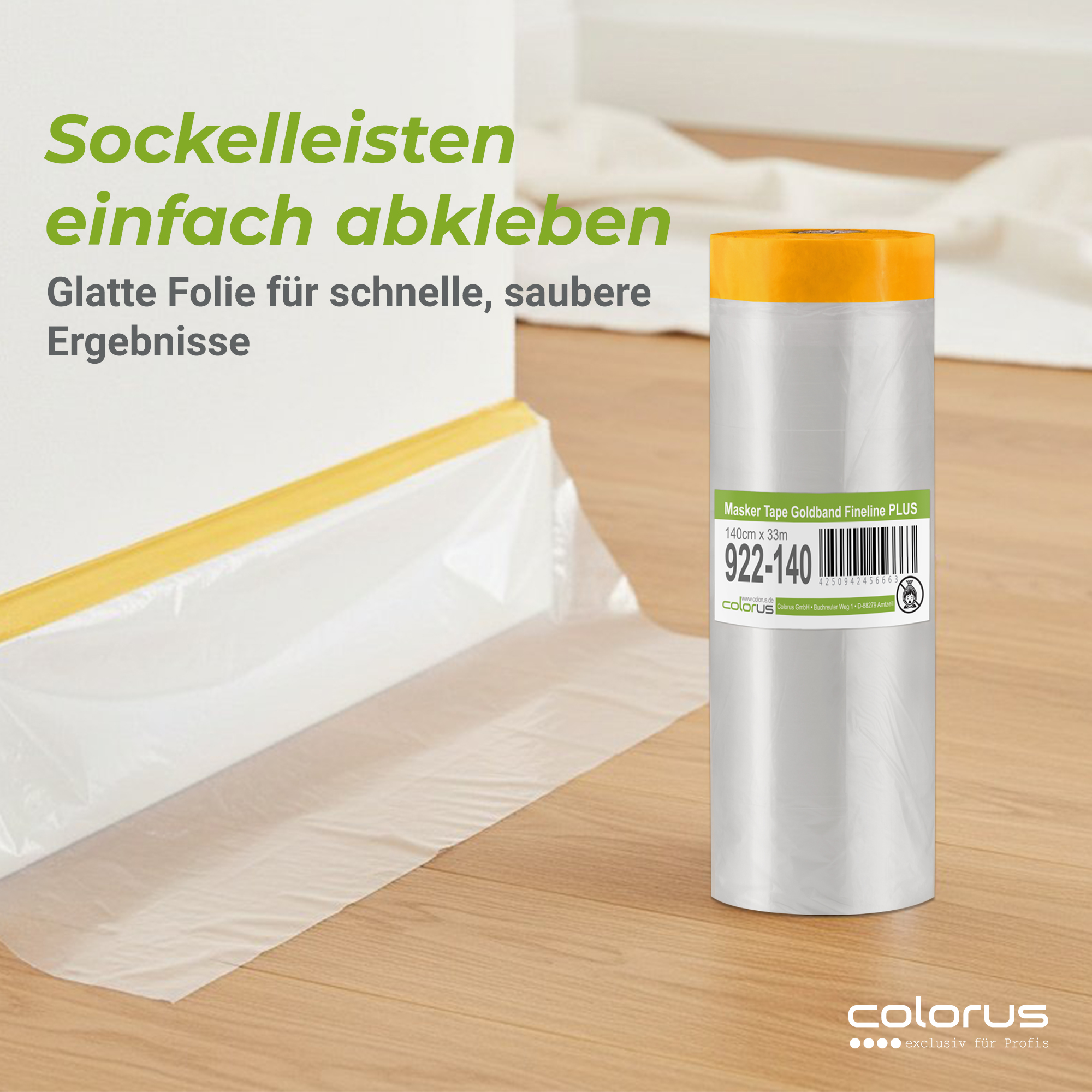 Colorus Premium Folien Masker Tape Goldband UV 60 140cm x 33m