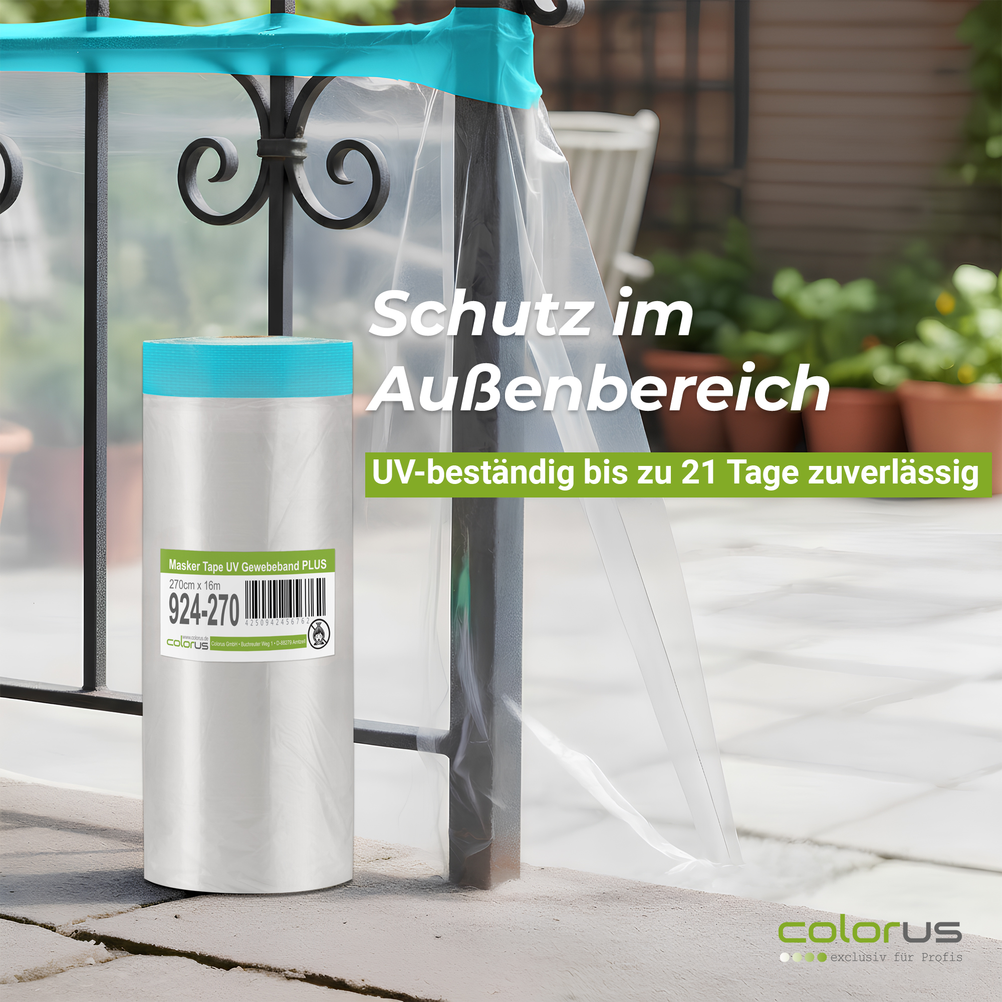 Colorus Premium Folien Masker Tape Gewebe UV 21 270cm x 16m