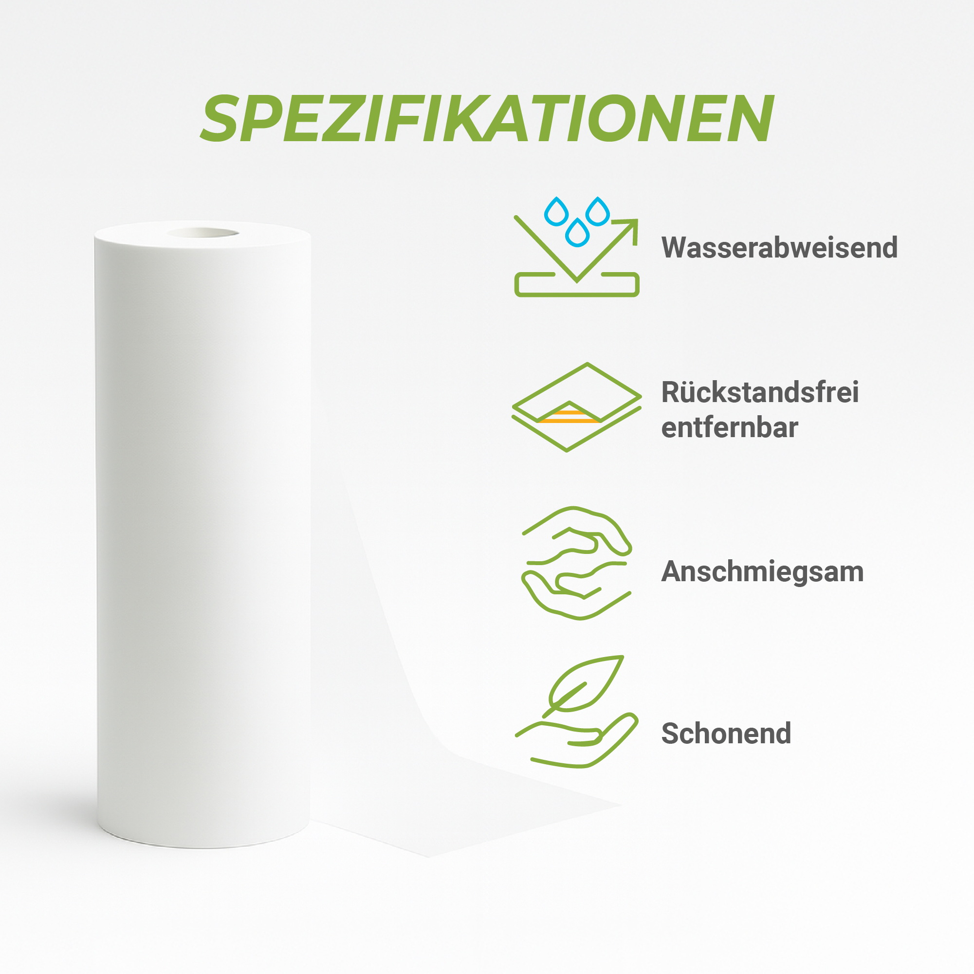 Colorus Abdeckvlies Absorb Haftliner PLUS selbsthaftend 1 x 25m