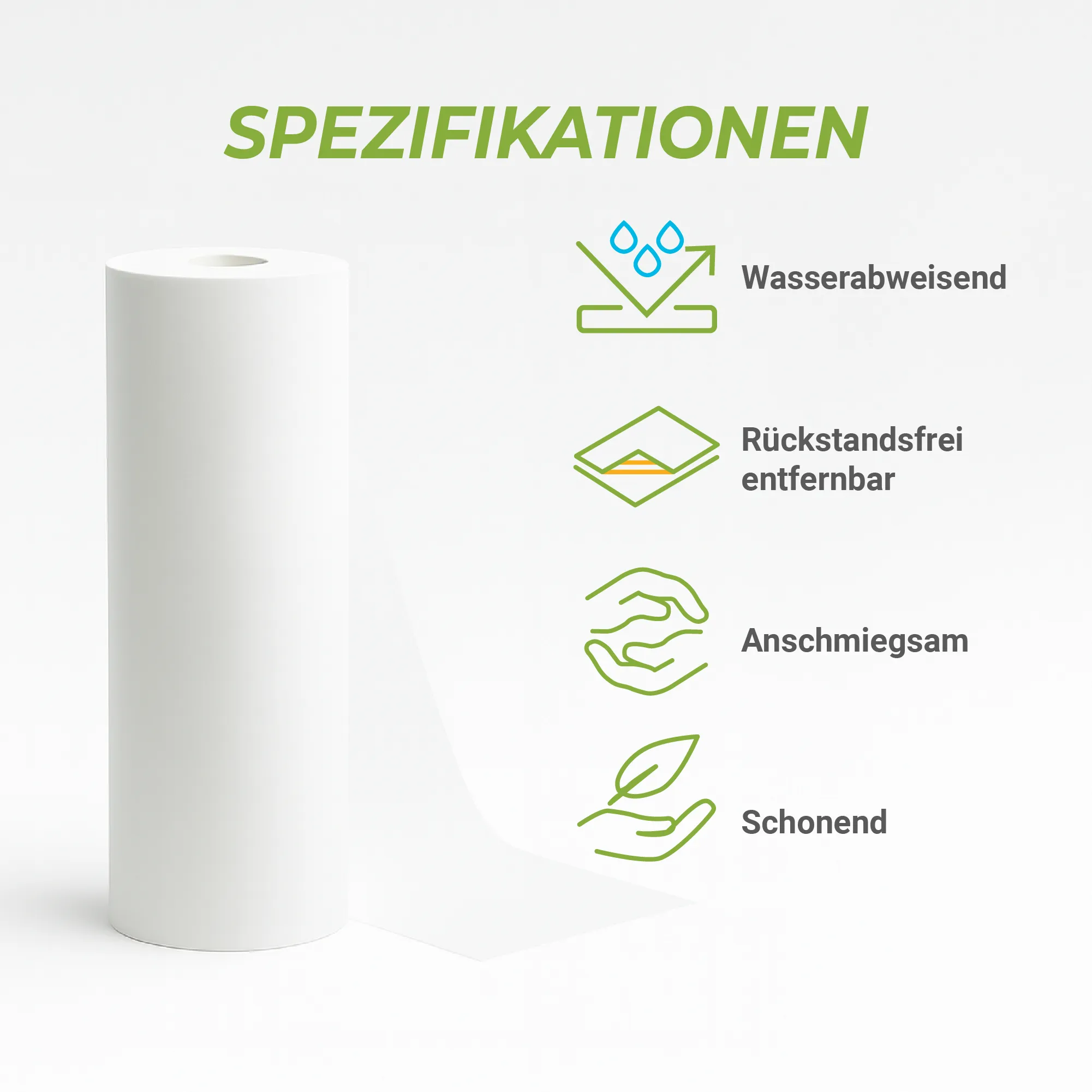 Colorus Abdeckvlies Absorb Haftliner PLUS selbsthaftend 1 x 25m