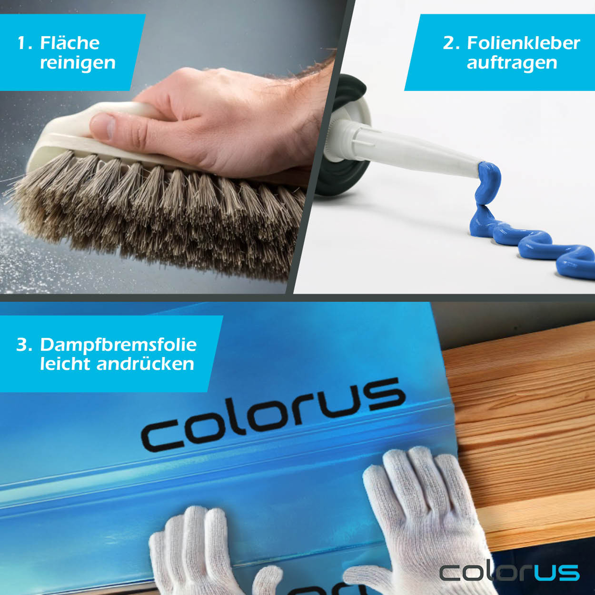 10 x Colorus Profi Folienkleber 310 ml | AggroSeal Dichtkleber Dichtmasse bauelastisch für Dampfbremsfolie Dampfsperrfolie Dampfsperre Dampfbremse | Folien-Anschlusskleber mit extrem hoher Haftung