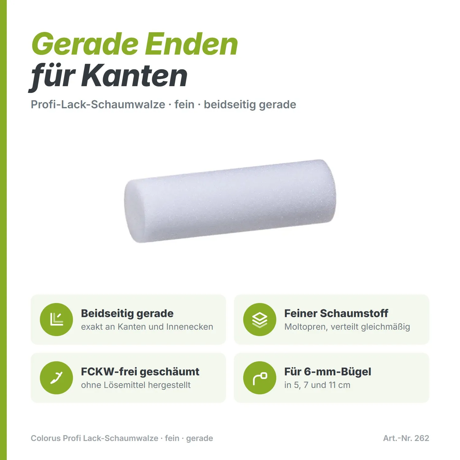 Colorus Profi Lack-Schaumwalze (11 cm) – Fein & Gerade Enden