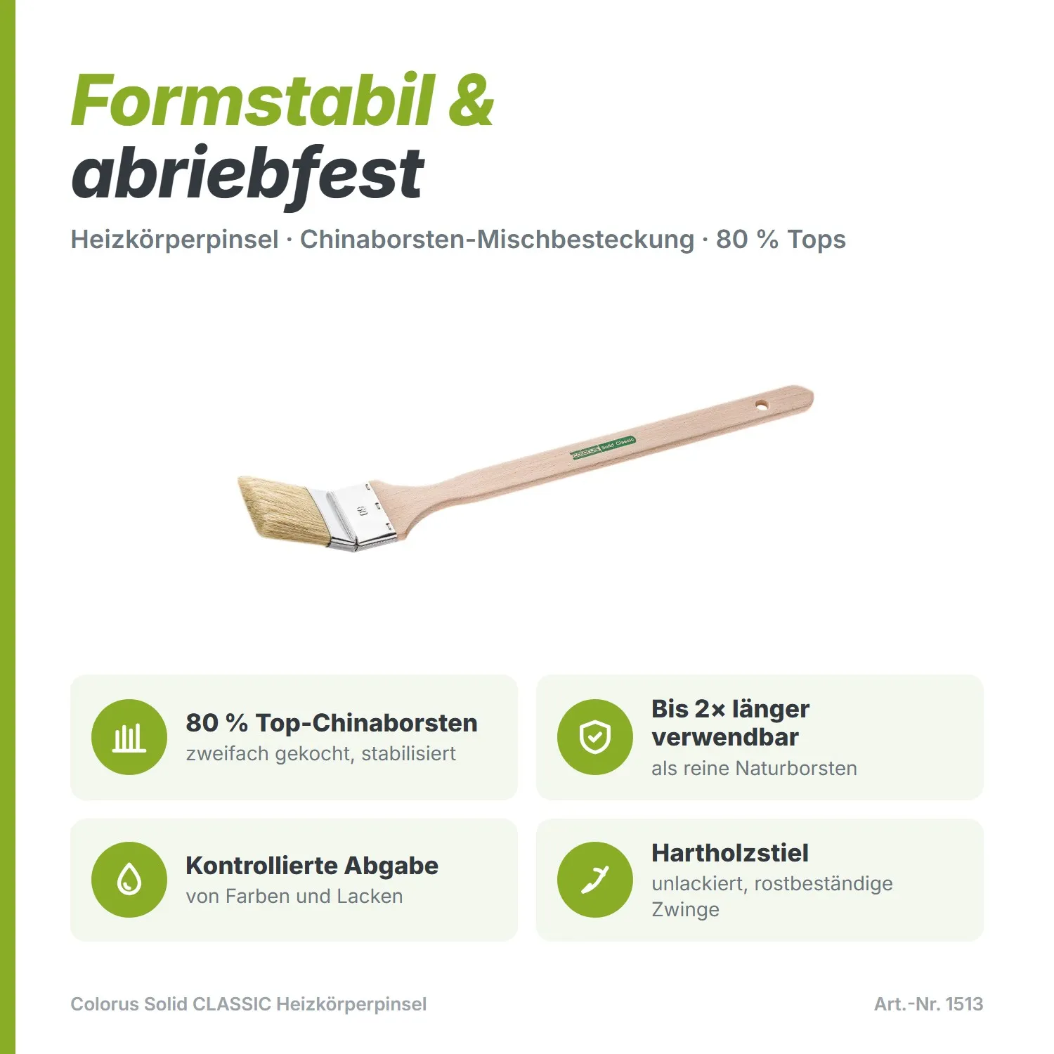 Colorus Solid CLASSIC Heizkörperpinsel 80% Tops 75mm