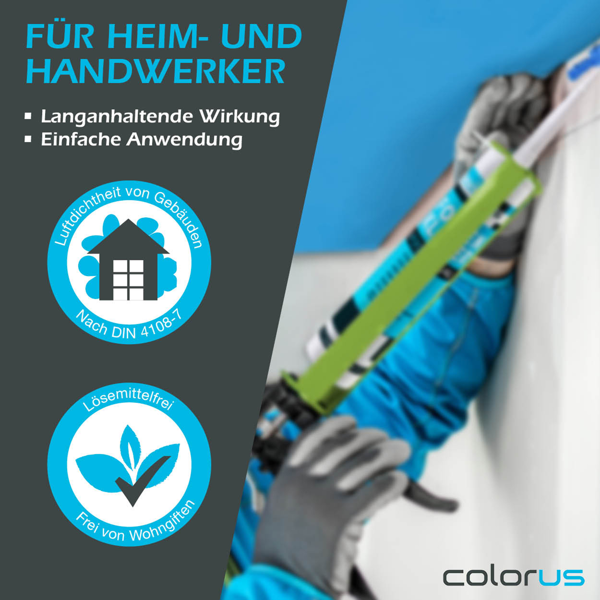 10 x Colorus Profi Folienkleber 310 ml | AggroSeal Dichtkleber Dichtmasse bauelastisch für Dampfbremsfolie Dampfsperrfolie Dampfsperre Dampfbremse | Folien-Anschlusskleber mit extrem hoher Haftung