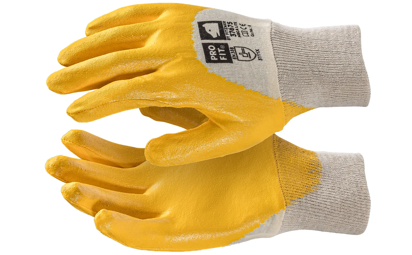 Profi Arbeitshandschuhe Baumwolle Nitril "Maler Grip“ glatt Größe XL (10)