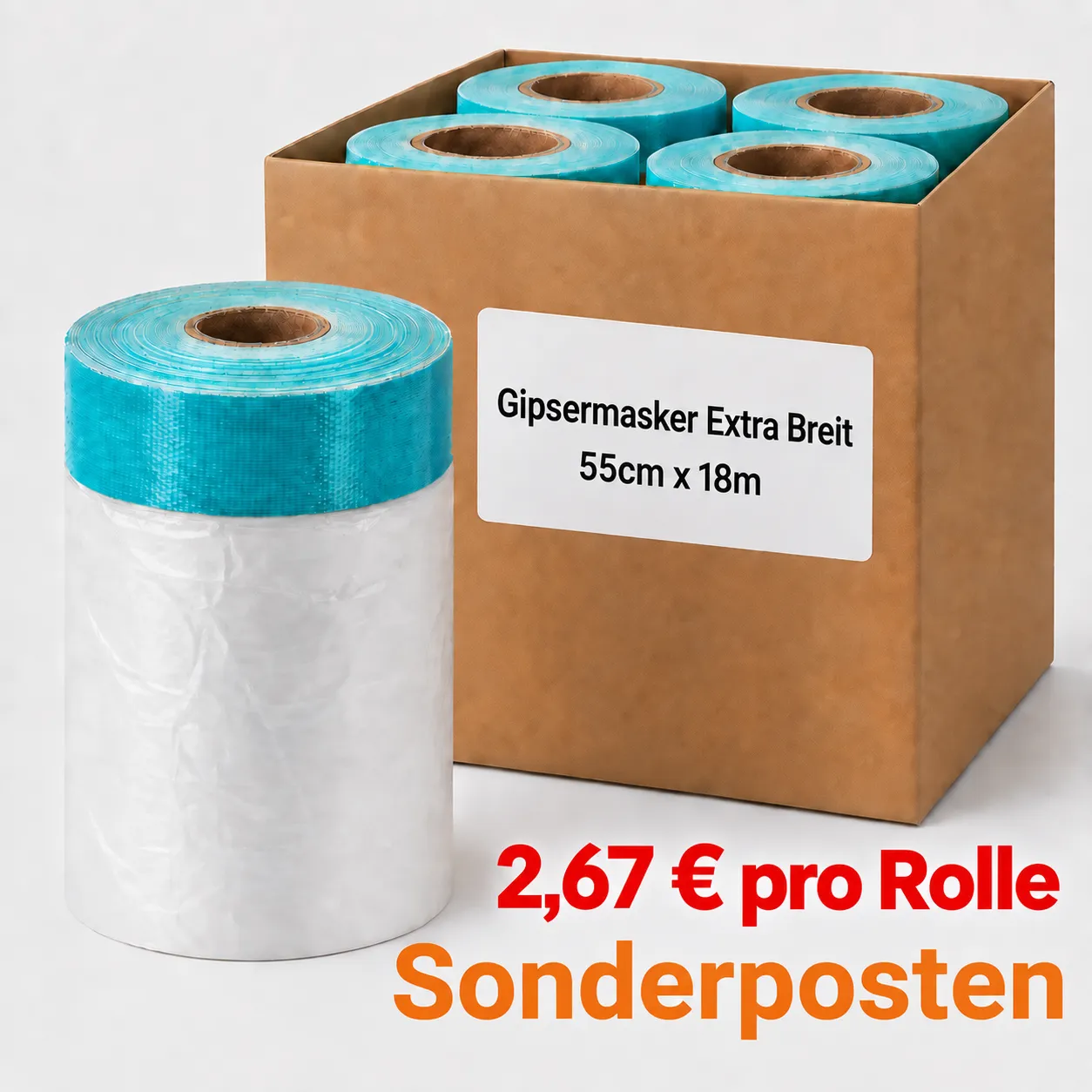 Kartonangebot 15 Roollen Masker Tape Profi UV Gewebe extra stark 55cm x 18m