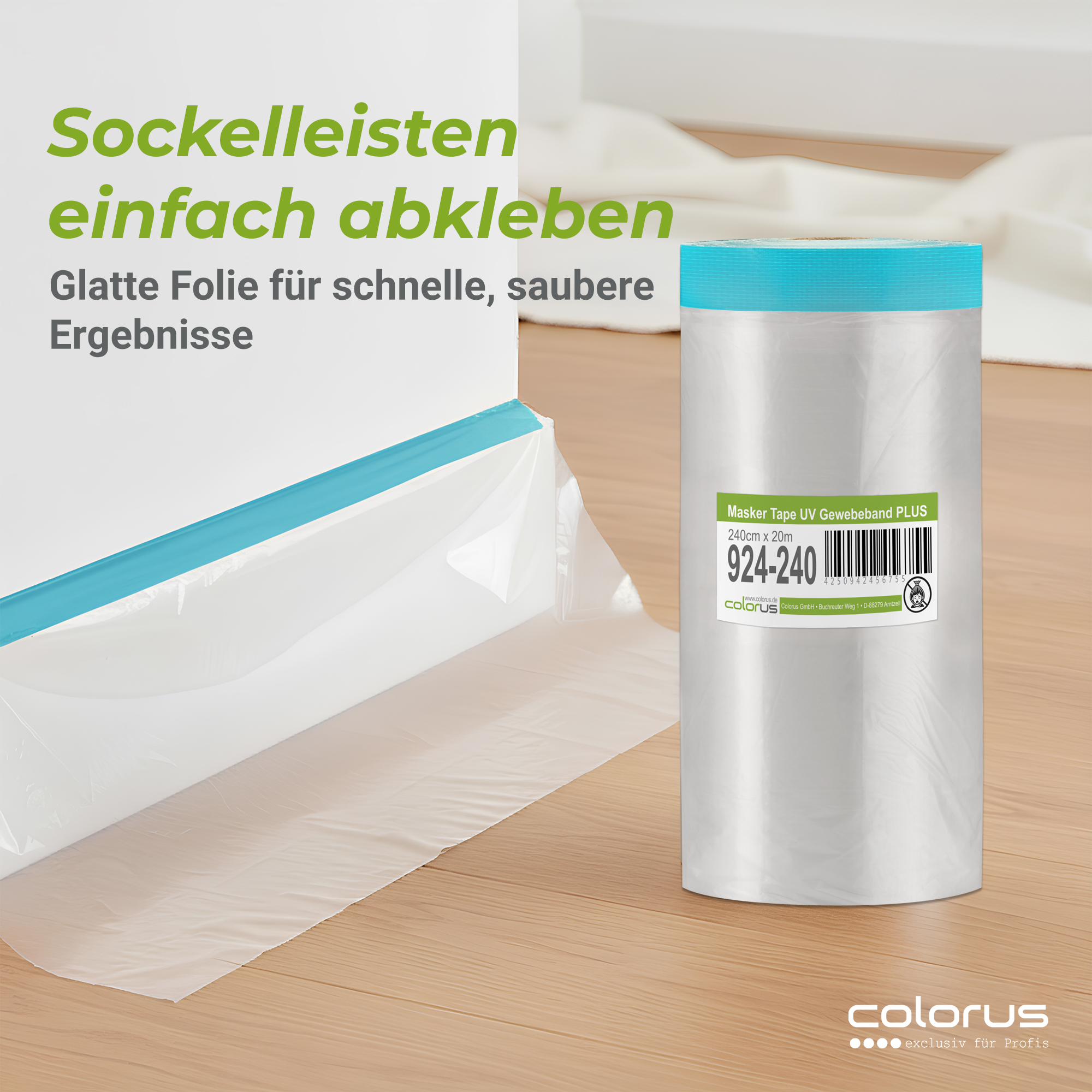 Colorus Premium Folien Masker Tape Gewebe UV 21 240cm x 20m