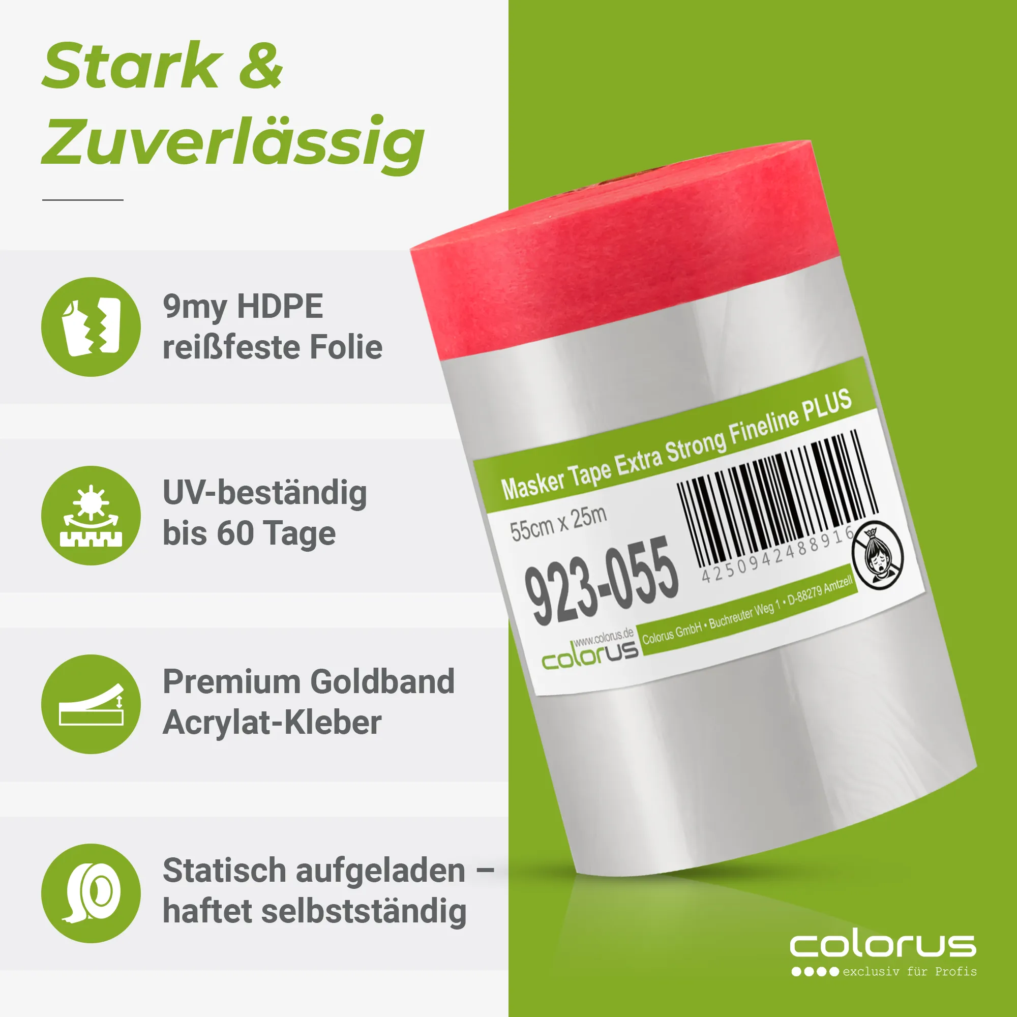 Colorus Premium Folien Masker Tape Extra Strong UV 120 55cm x 25m