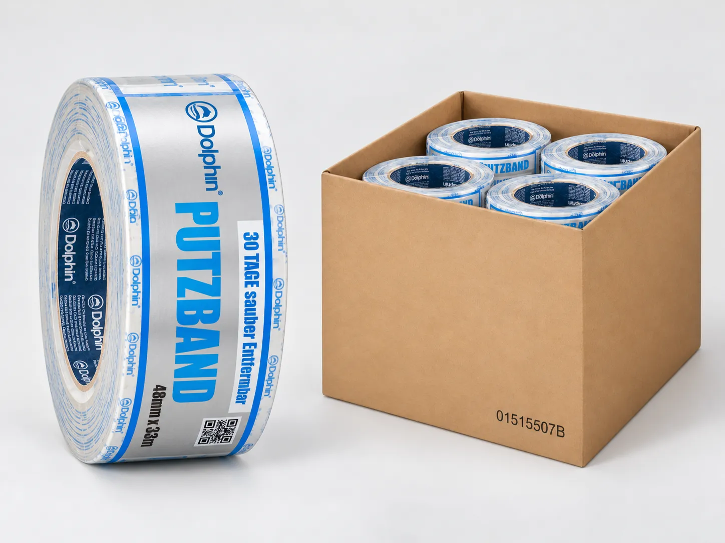 Blue Dolphin Putzband weiß 48 mm x 33 m – Karton mit 24 Rollen