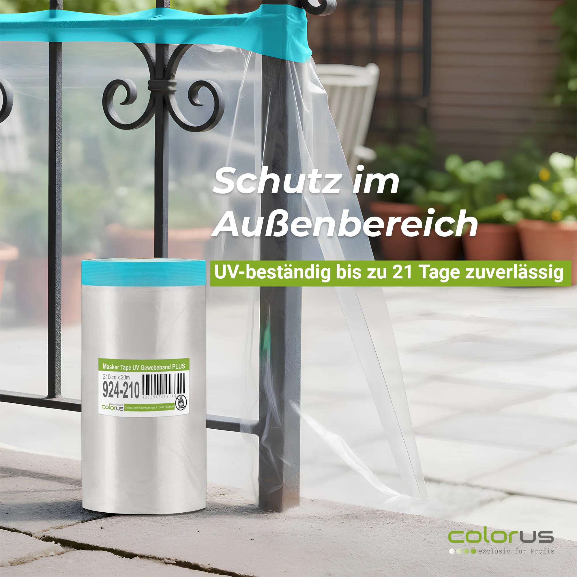 Colorus Premium Folien Masker Tape Gewebe UV 21 210cm x 20m